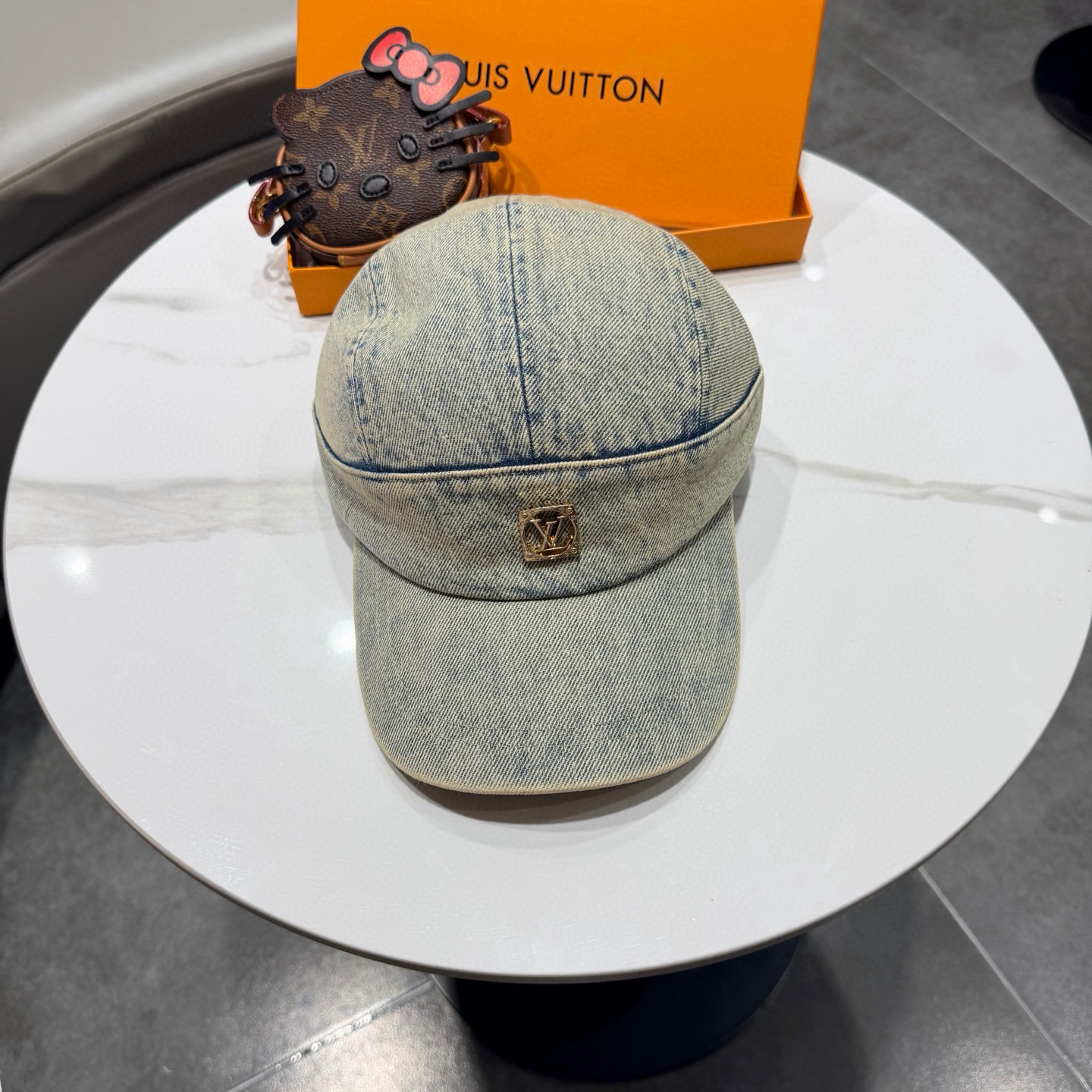 lv路易威登复古水洗牛仔盔形鸭舌帽子女春夏季遮阳帽马术帽显脸小棒球帽