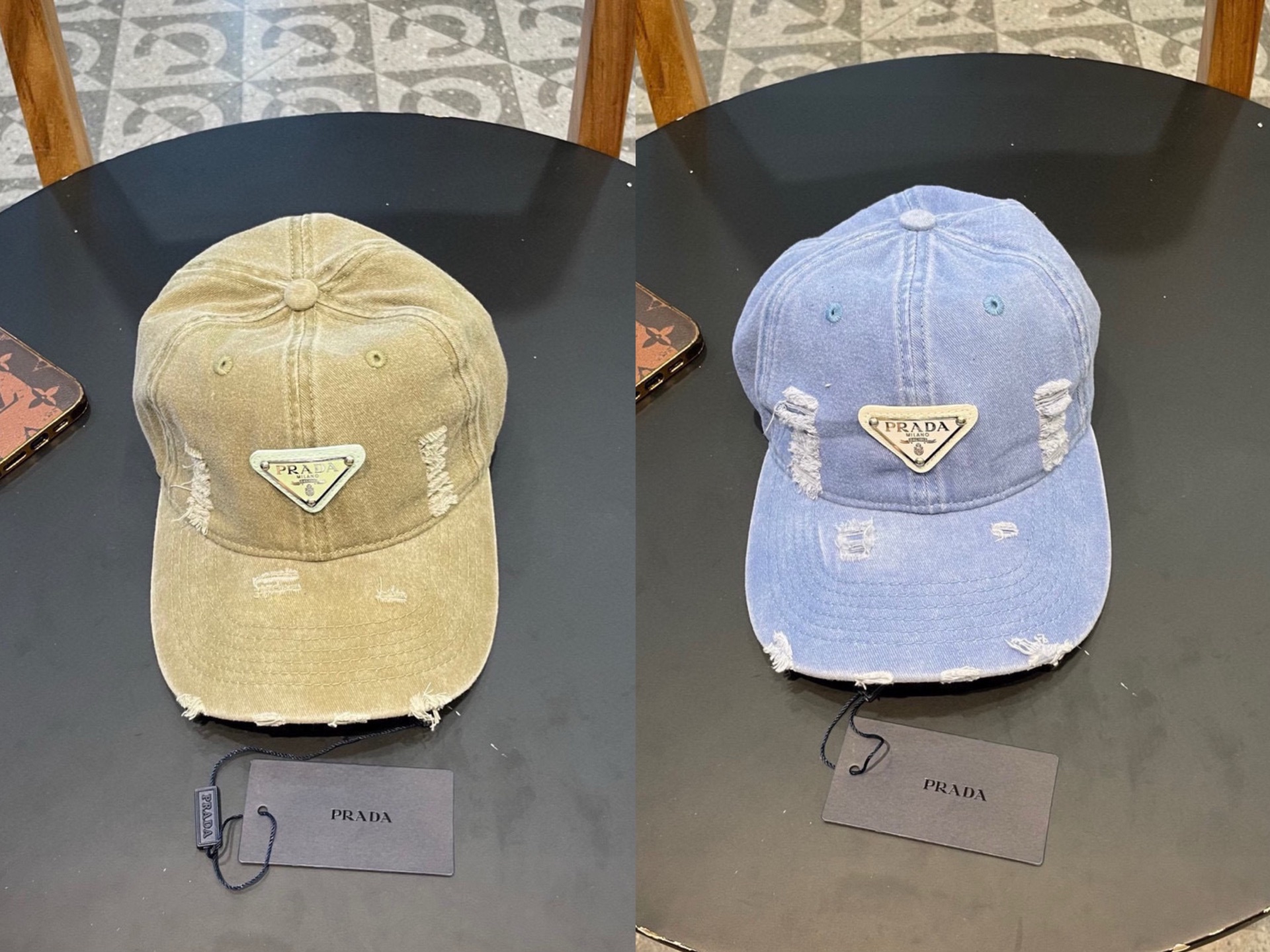 普拉达Prada 经典三角标棒球帽🧢万能必留款 戴一万年都好看 日常刚需 颜色完美 帽型正点 简直谁戴都