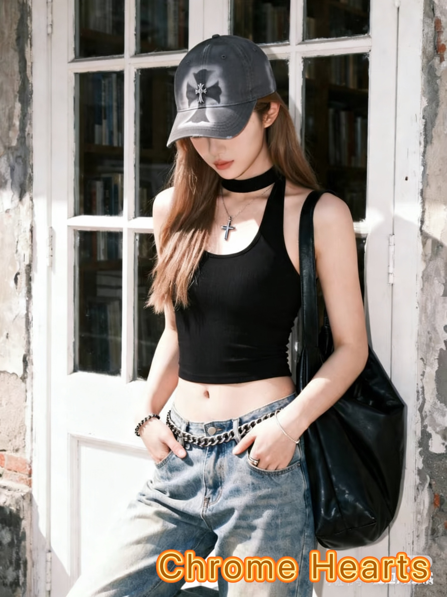 Chrome Hearts 克罗心💓早春韩版时尚复古拼色牛仔棒球帽🧢鸭舌帽