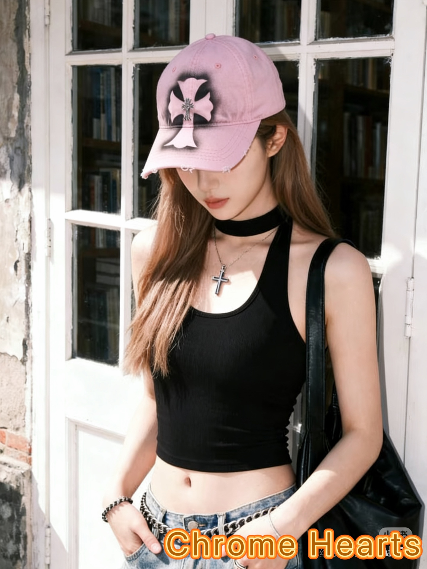 Chrome Hearts 克罗心💓早春韩版时尚复古拼色牛仔棒球帽🧢鸭舌帽
