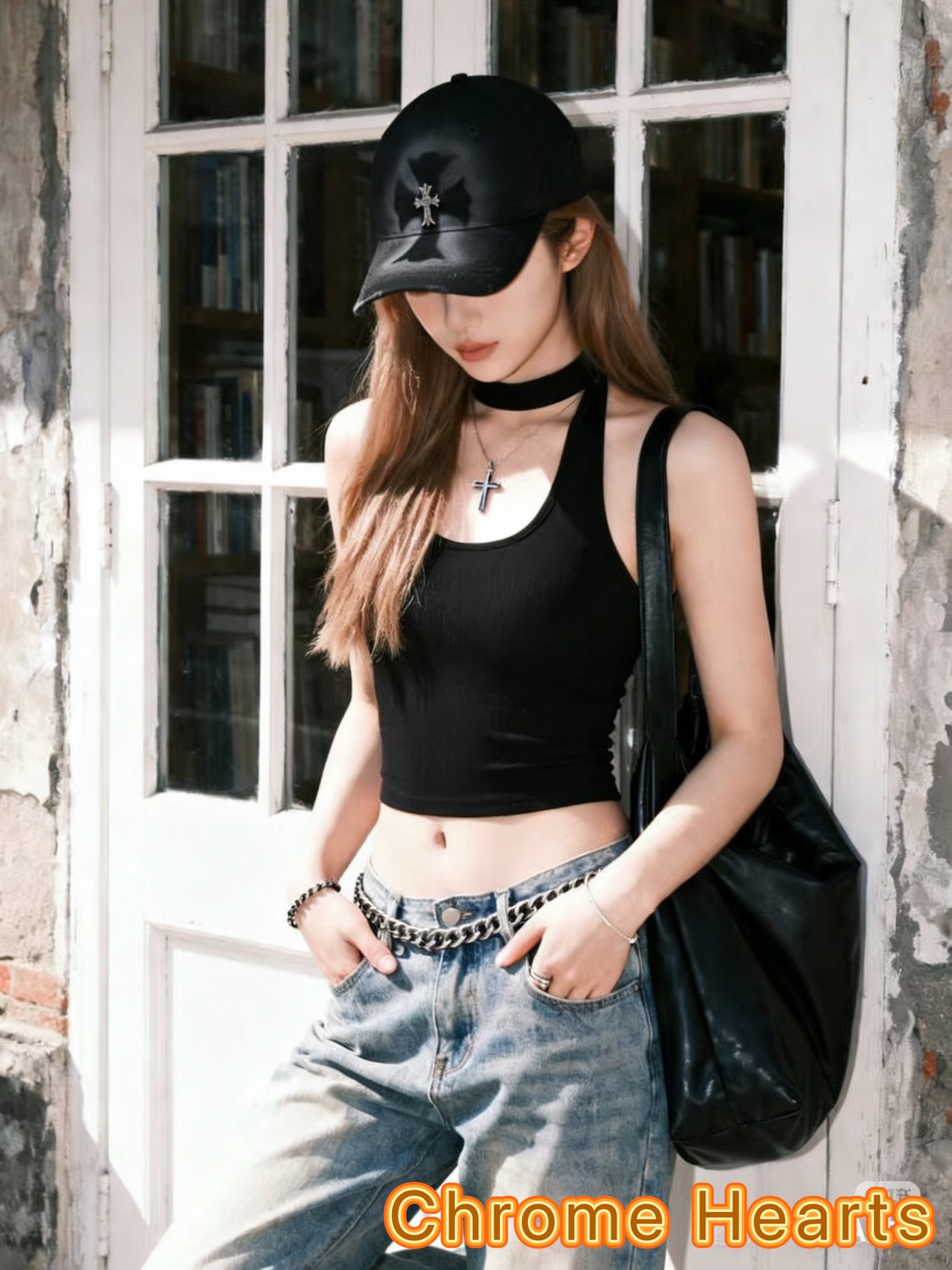 Chrome Hearts 克罗心💓早春韩版时尚复古拼色牛仔棒球帽🧢鸭舌帽