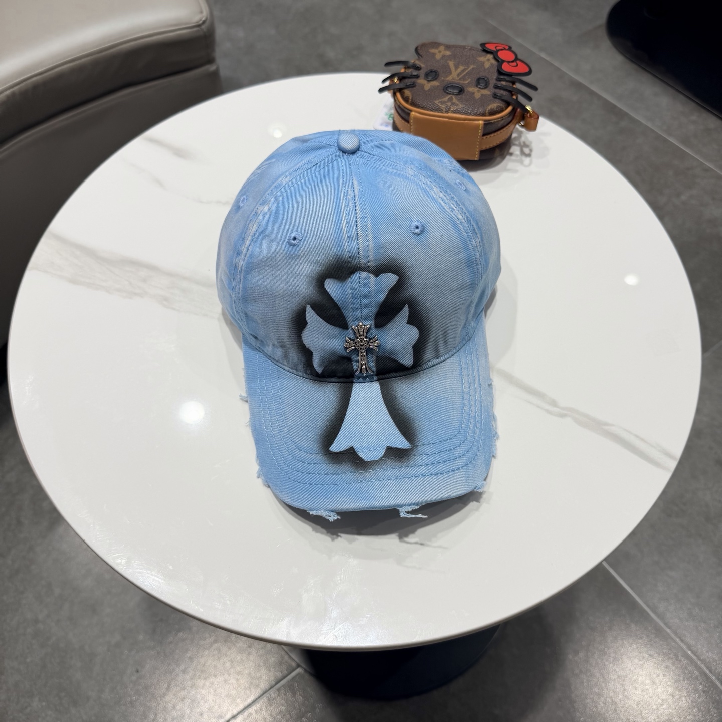 Chrome Hearts 克罗心💓早春韩版时尚复古拼色牛仔棒球帽🧢鸭舌帽