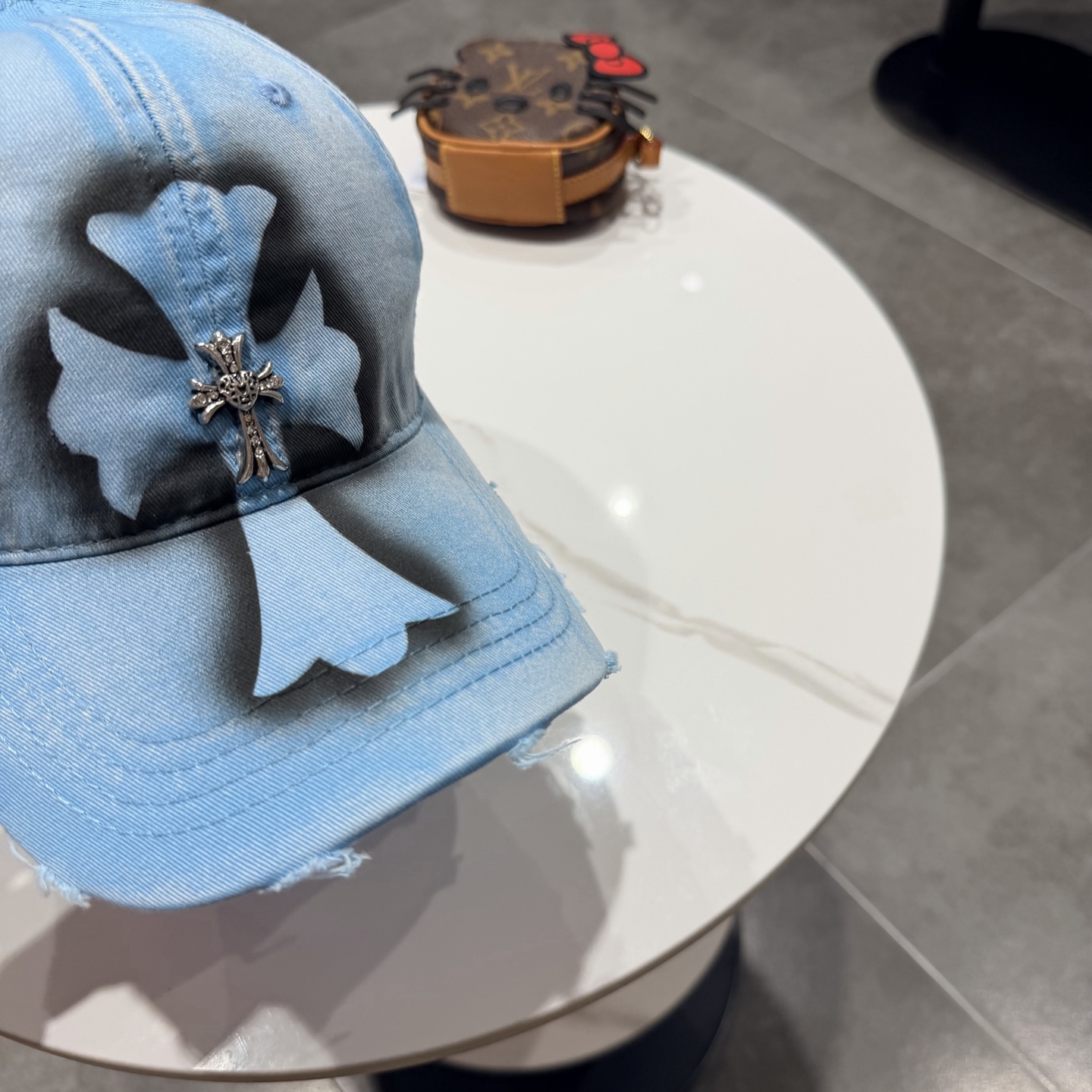 Chrome Hearts 克罗心💓早春韩版时尚复古拼色牛仔棒球帽🧢鸭舌帽