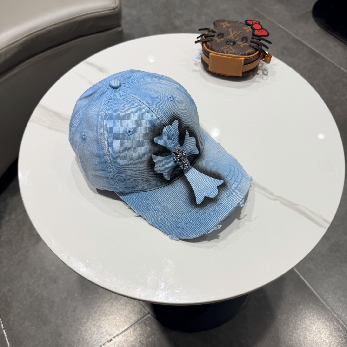 Chrome Hearts 克罗心💓早春韩版时尚复古拼色牛仔棒球帽🧢鸭舌帽
