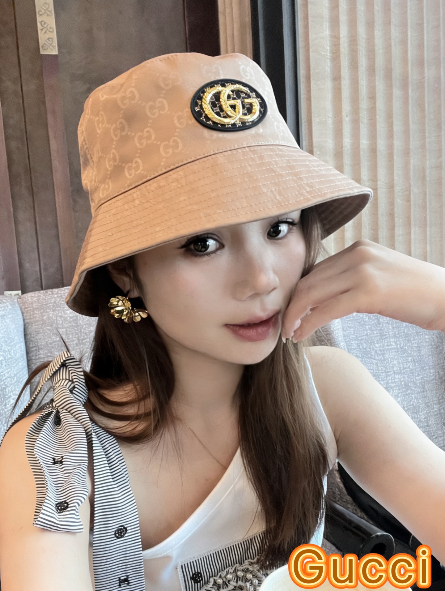 【GUCCI古奇】2026新款双面专柜渔夫帽，新款出货，大牌款超好搭配，赶紧入手！