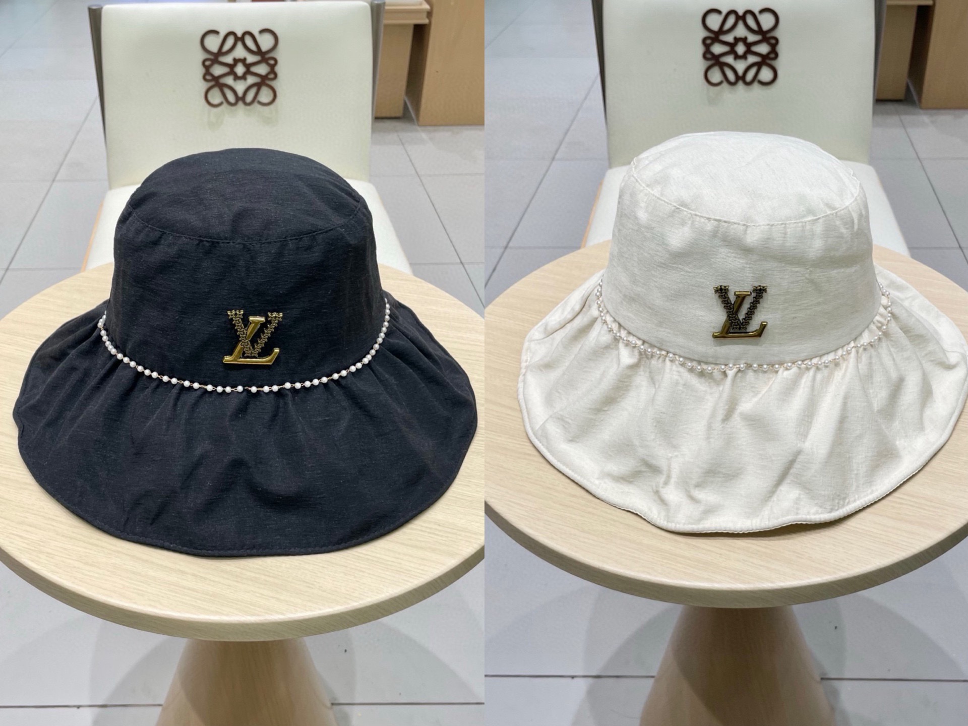 🧢路易威登棒球帽 LouisVuitton😍遮阳帽女夏天薄款时尚链条大檐渔夫帽百搭休闲显脸小遮脸防晒帽潮