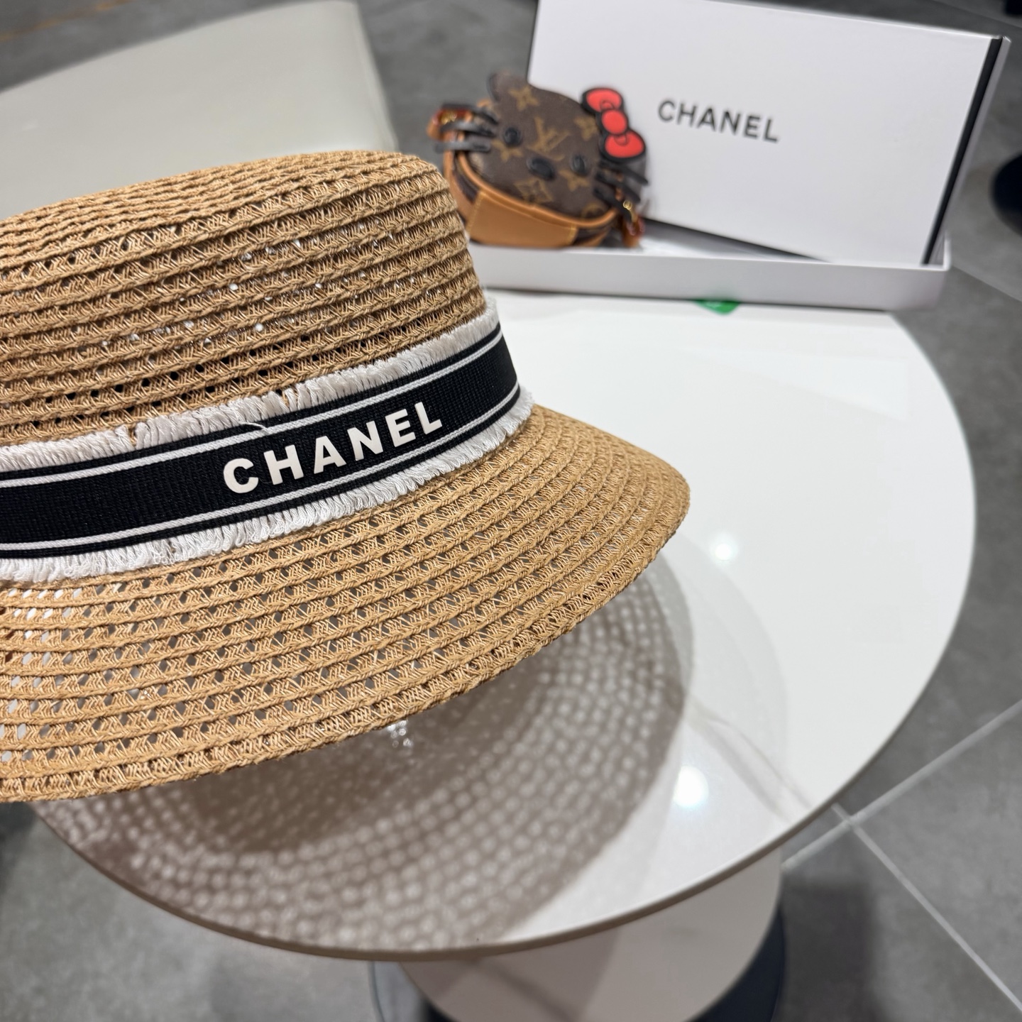 Chanel香奈儿名媛帽进口台湾PP草，头围57cm