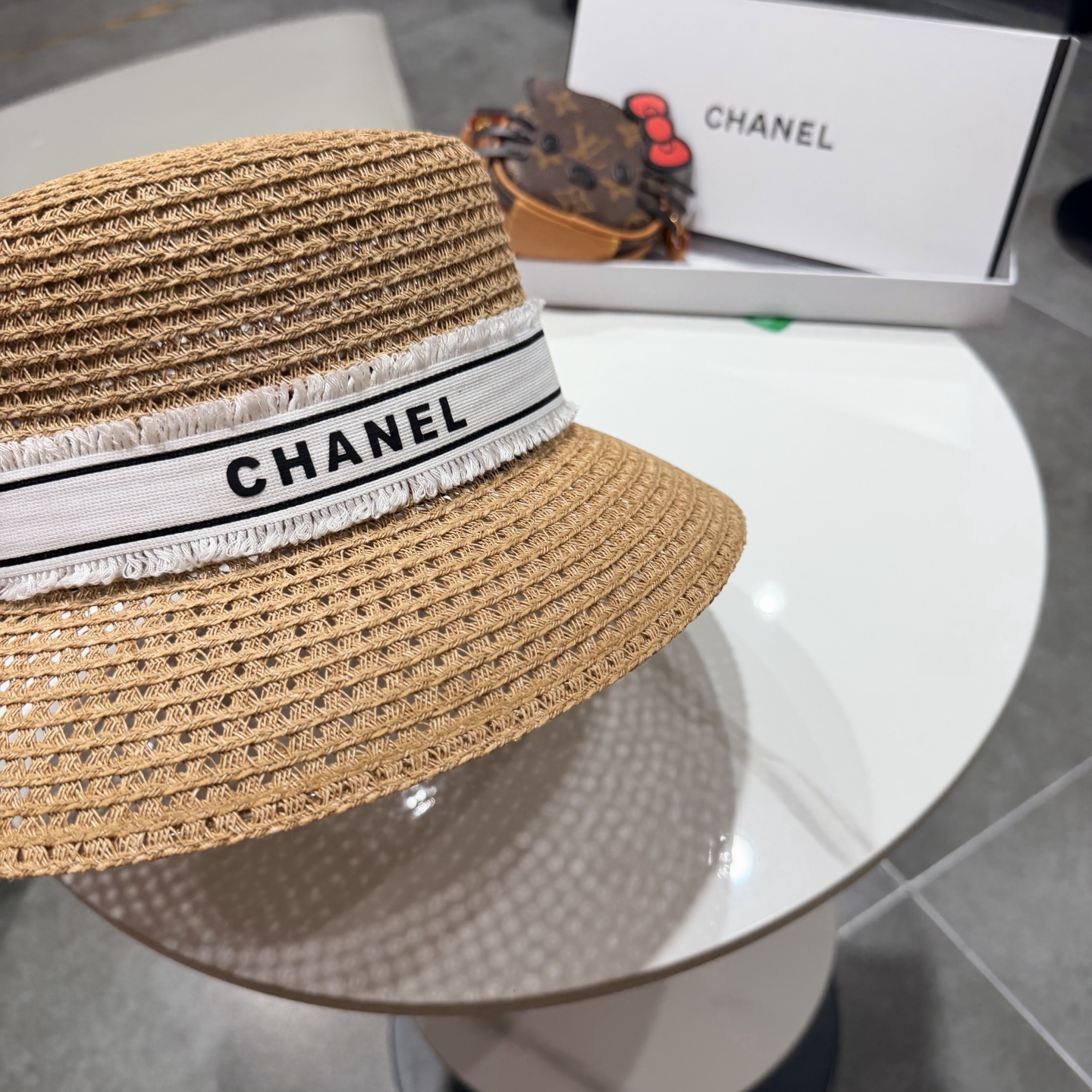 Chanel香奈儿名媛帽进口台湾PP草，头围57cm