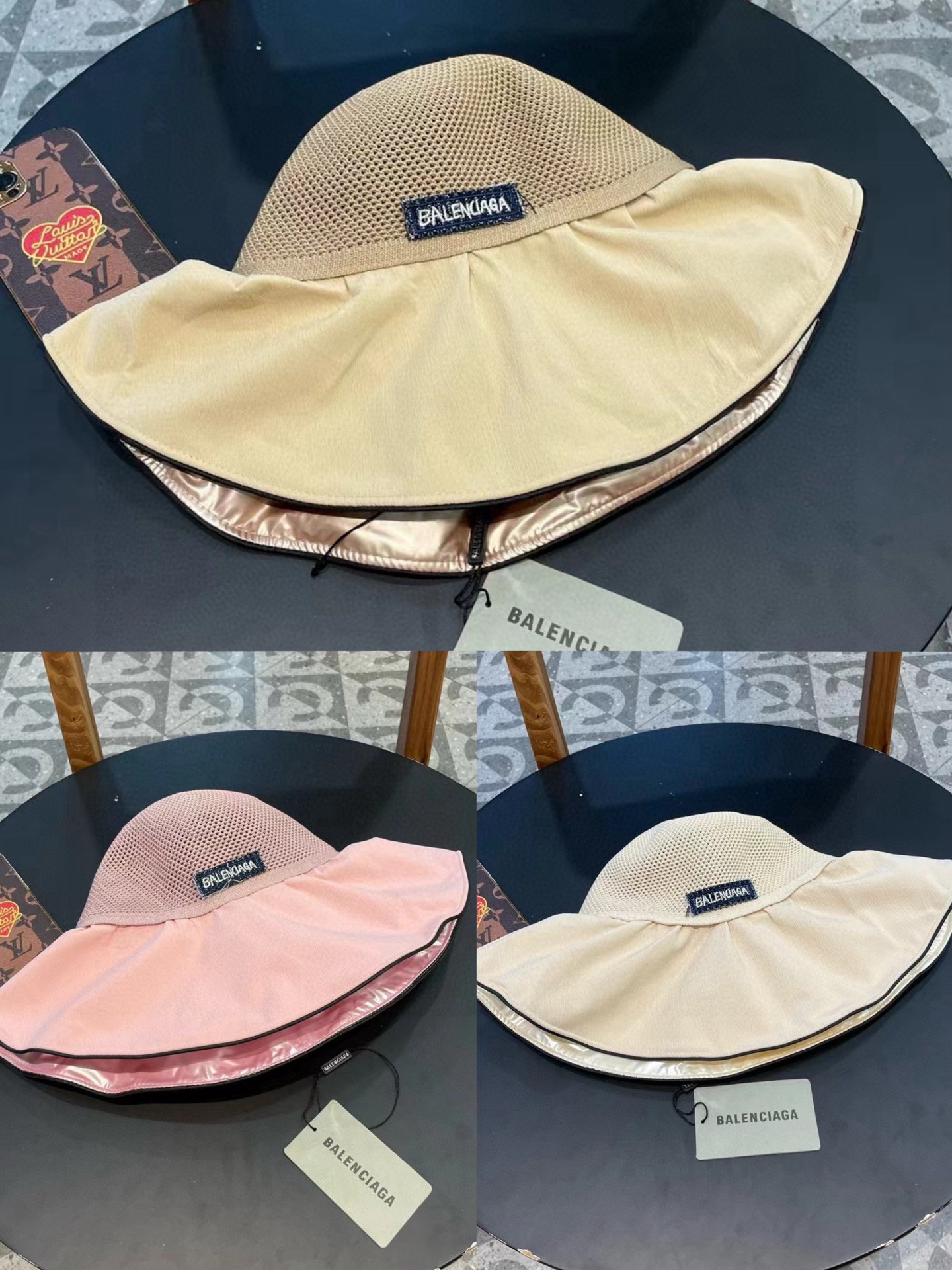 BALENCIAGA巴黎世家2025夏季新款渔夫帽，简约休闲百搭款，头围57cm