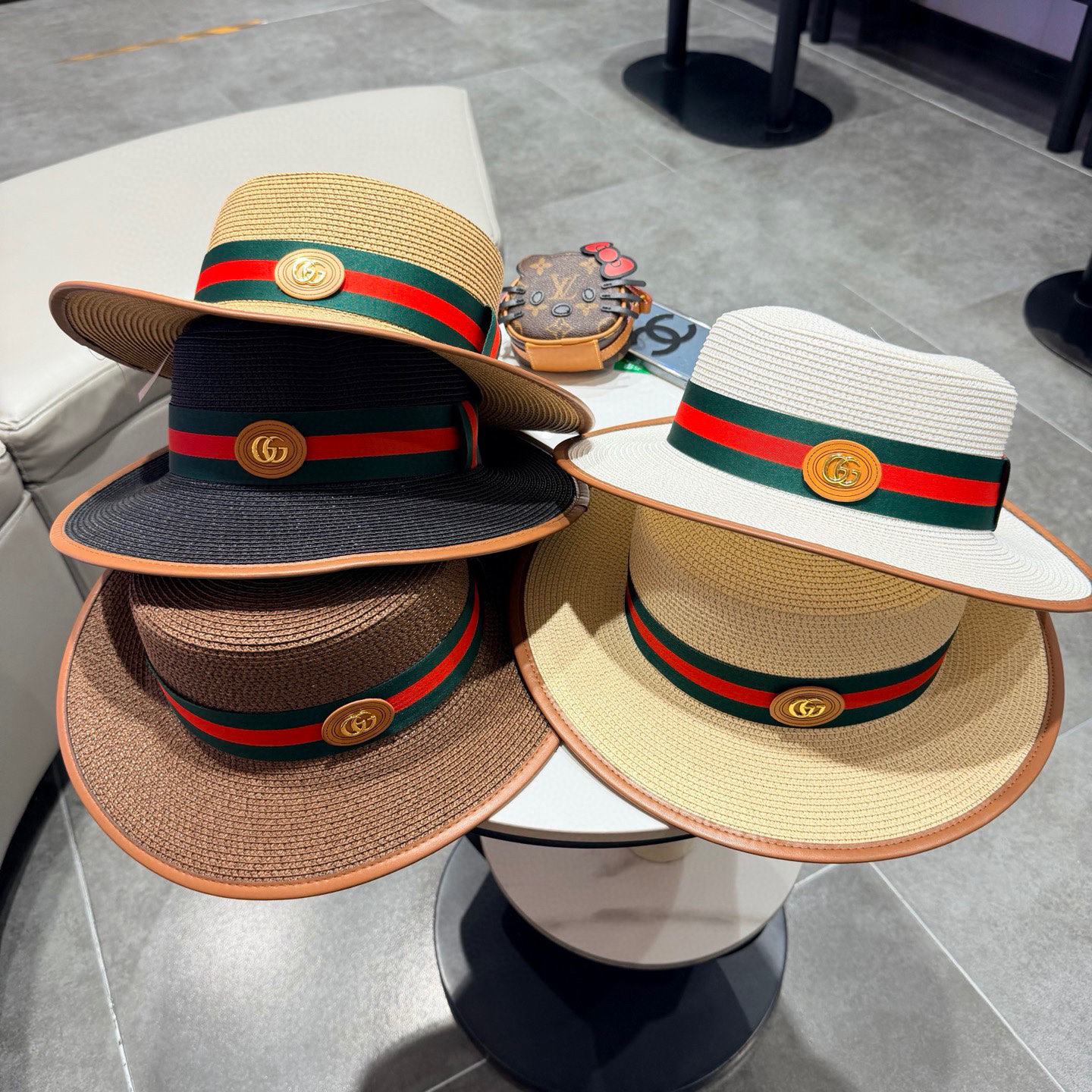 Gucci古奇新款平顶草帽，帽型超赞