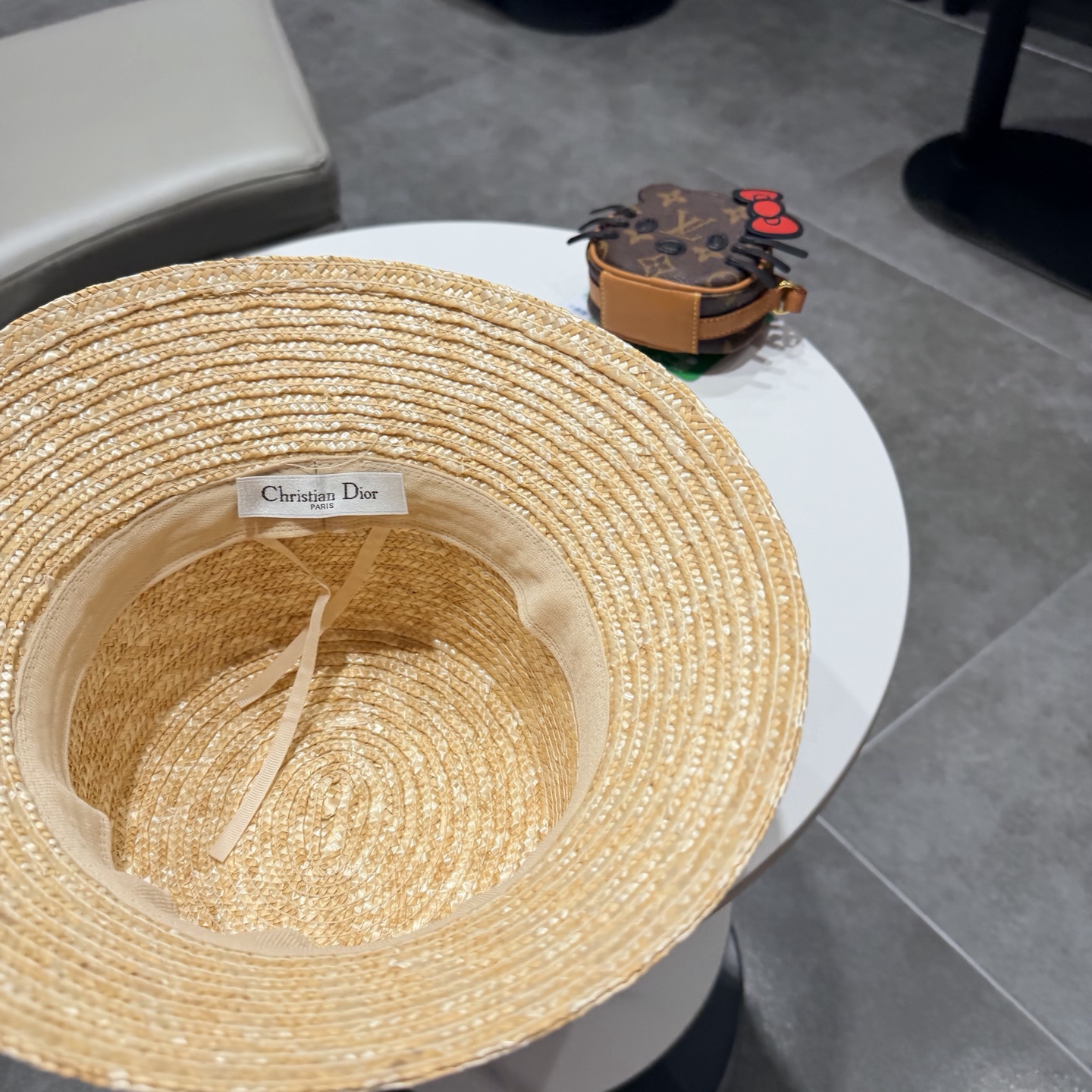 Dior迪奥麦秆草礼帽，头围57cm