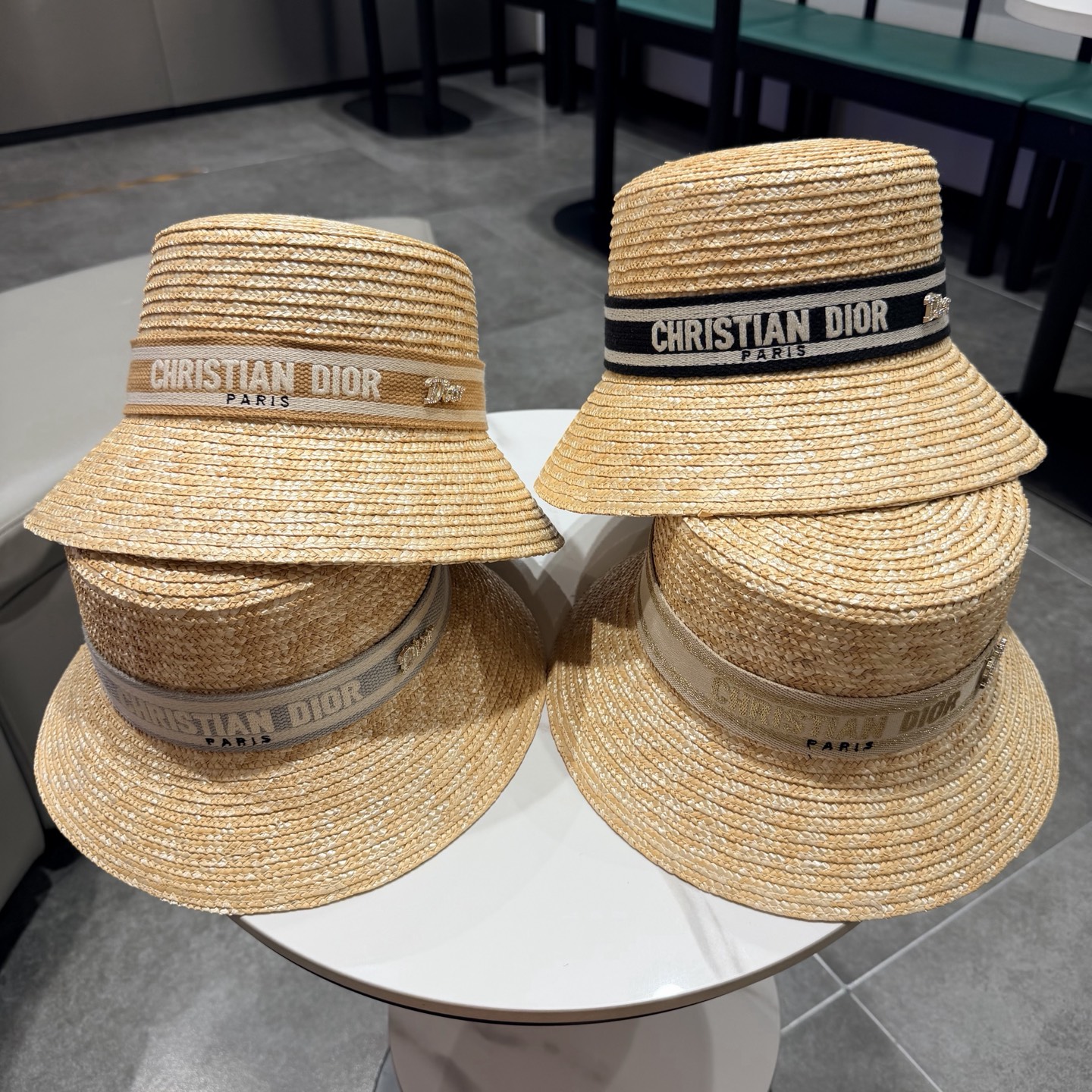 Dior迪奥麦秆草礼帽，头围57cm