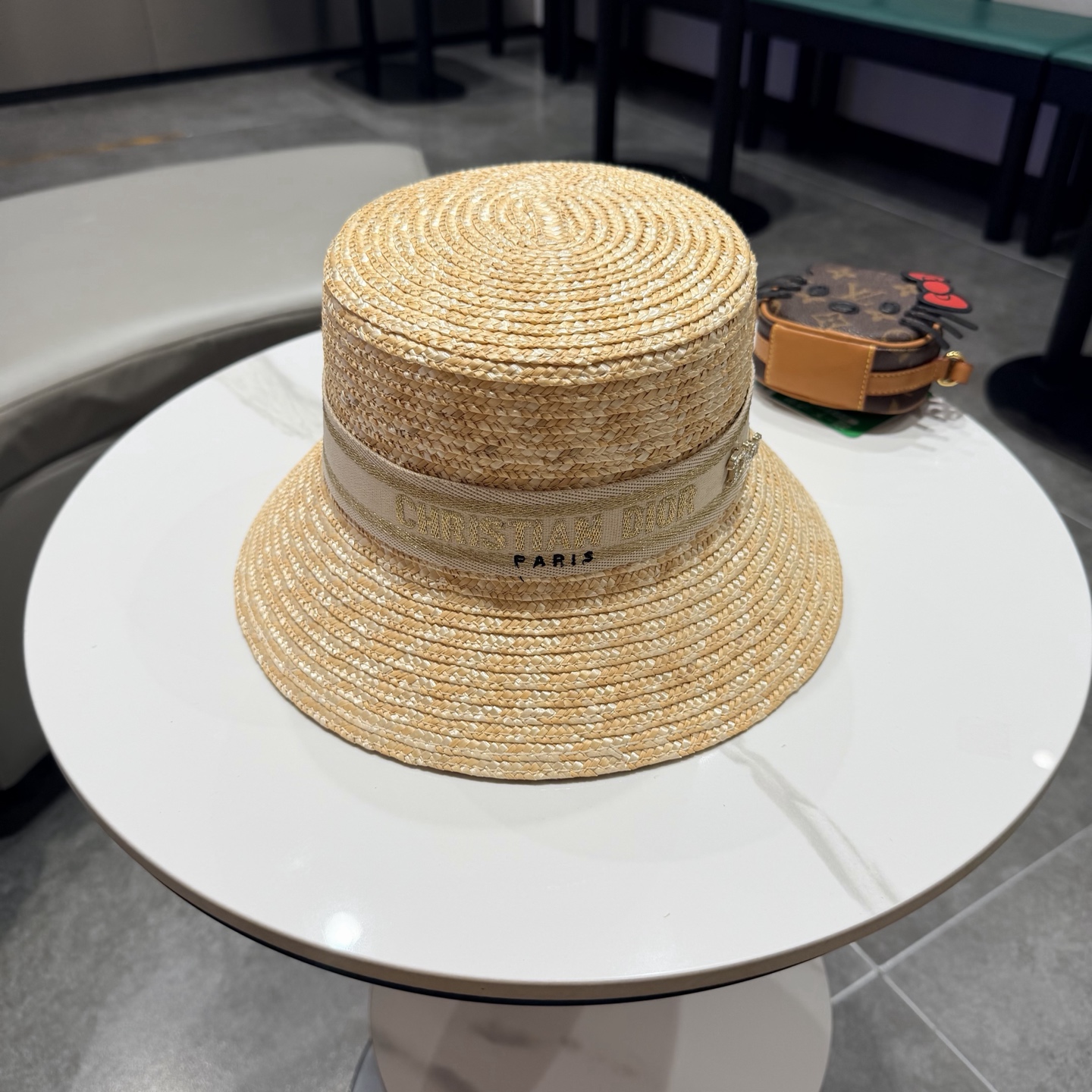 Dior迪奥麦秆草礼帽，头围57cm
