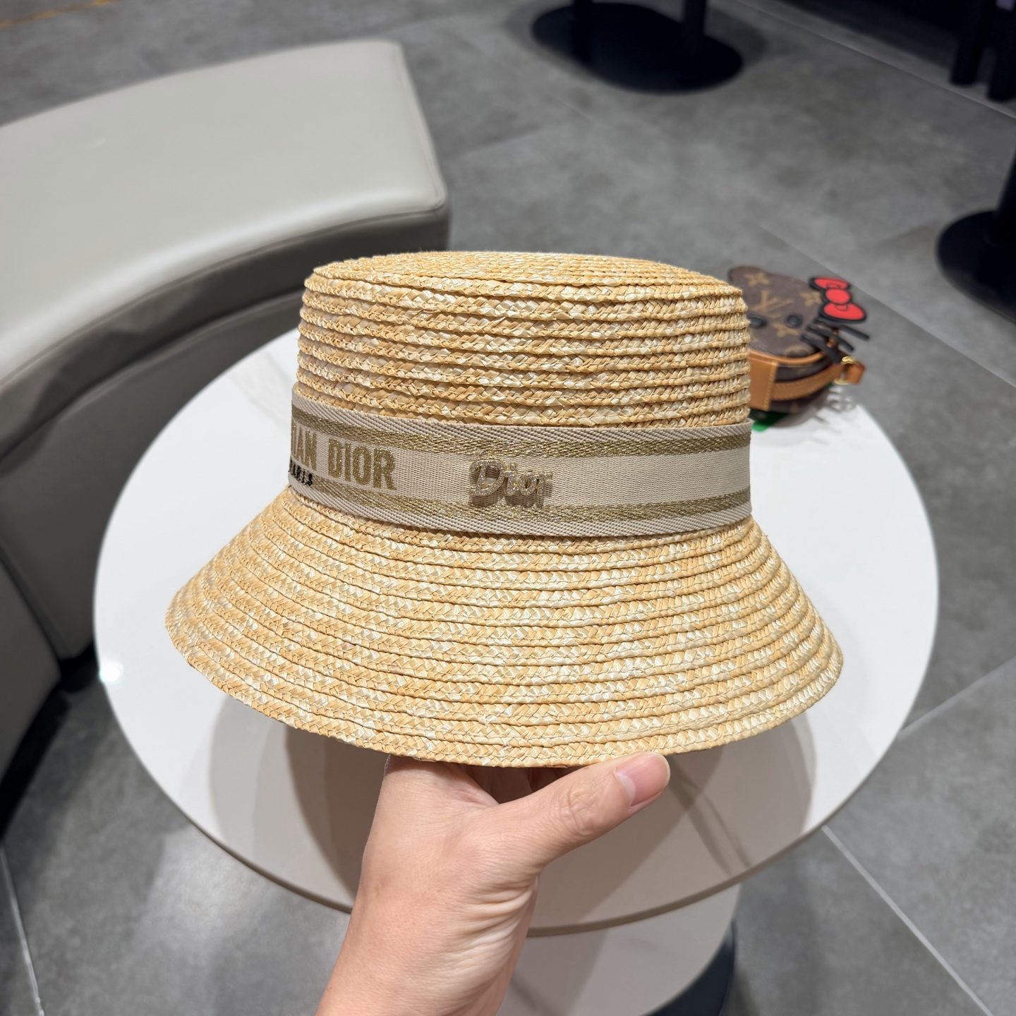 Dior迪奥麦秆草礼帽，头围57cm