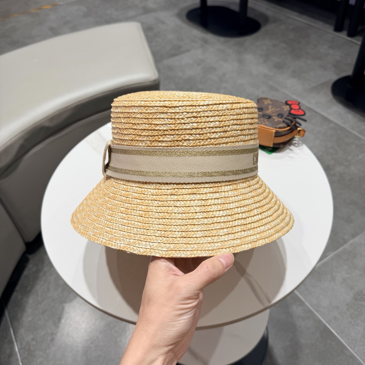 Dior迪奥麦秆草礼帽，头围57cm