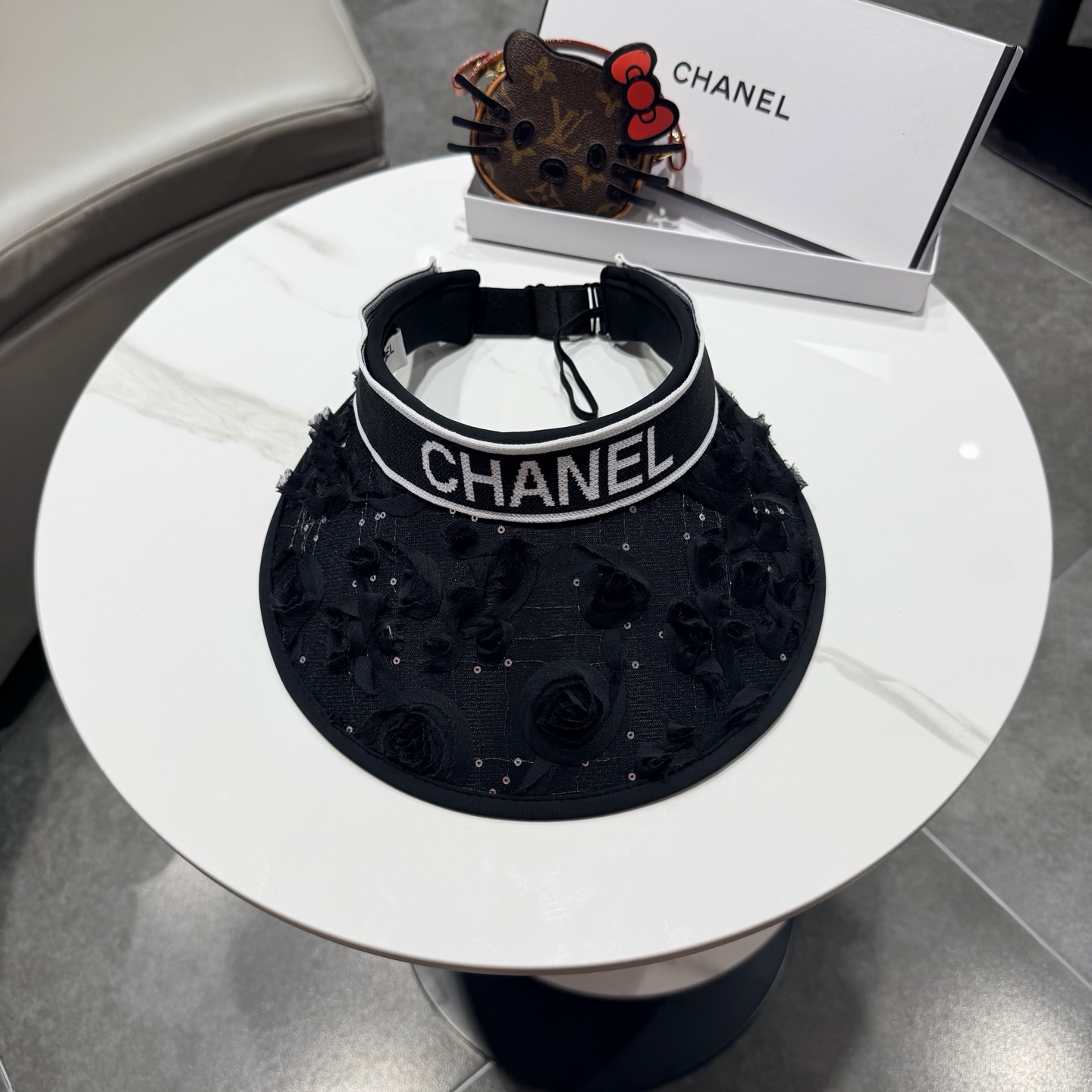 Chanel香奈儿新款小清新空顶遮阳帽，可调节