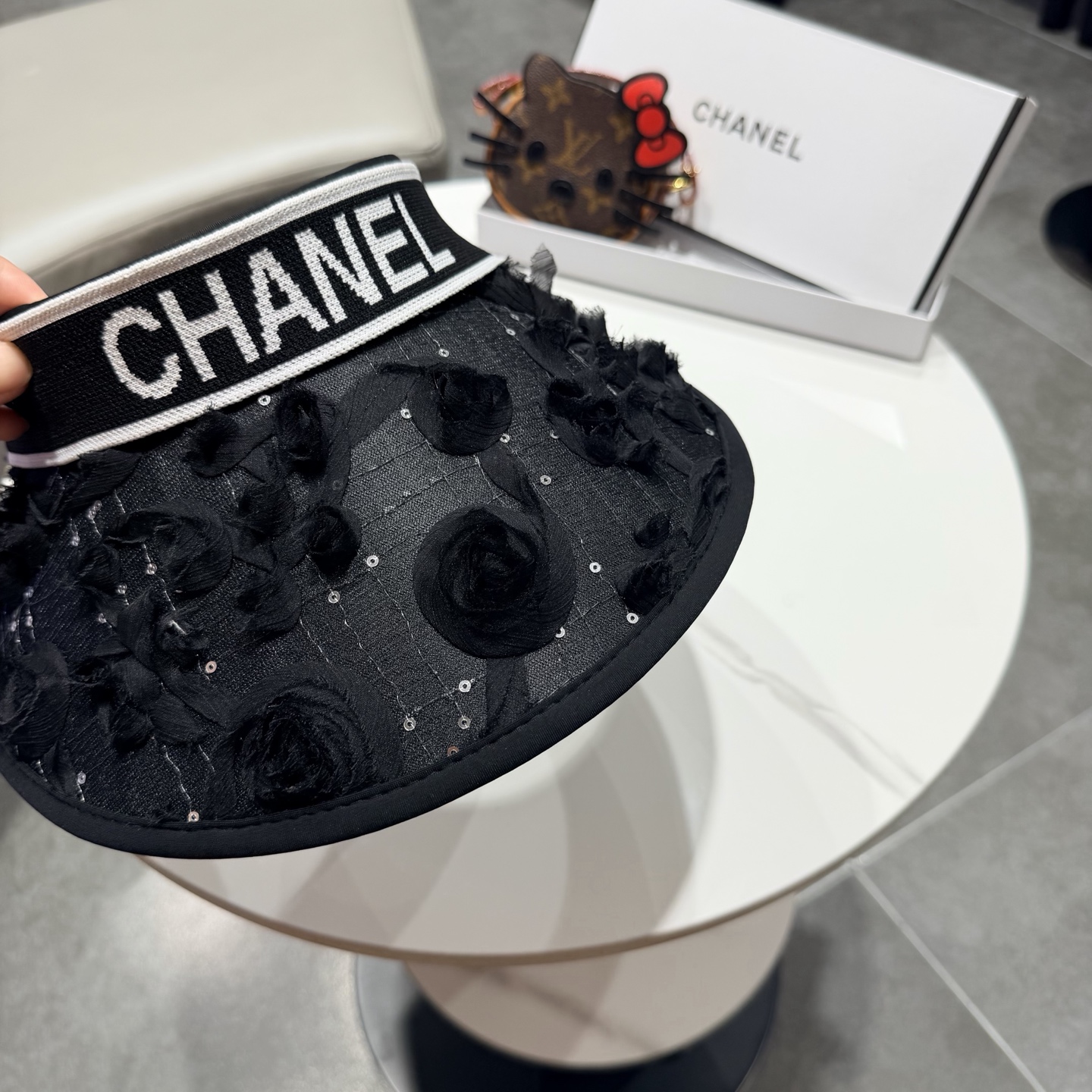 Chanel香奈儿新款小清新空顶遮阳帽，可调节