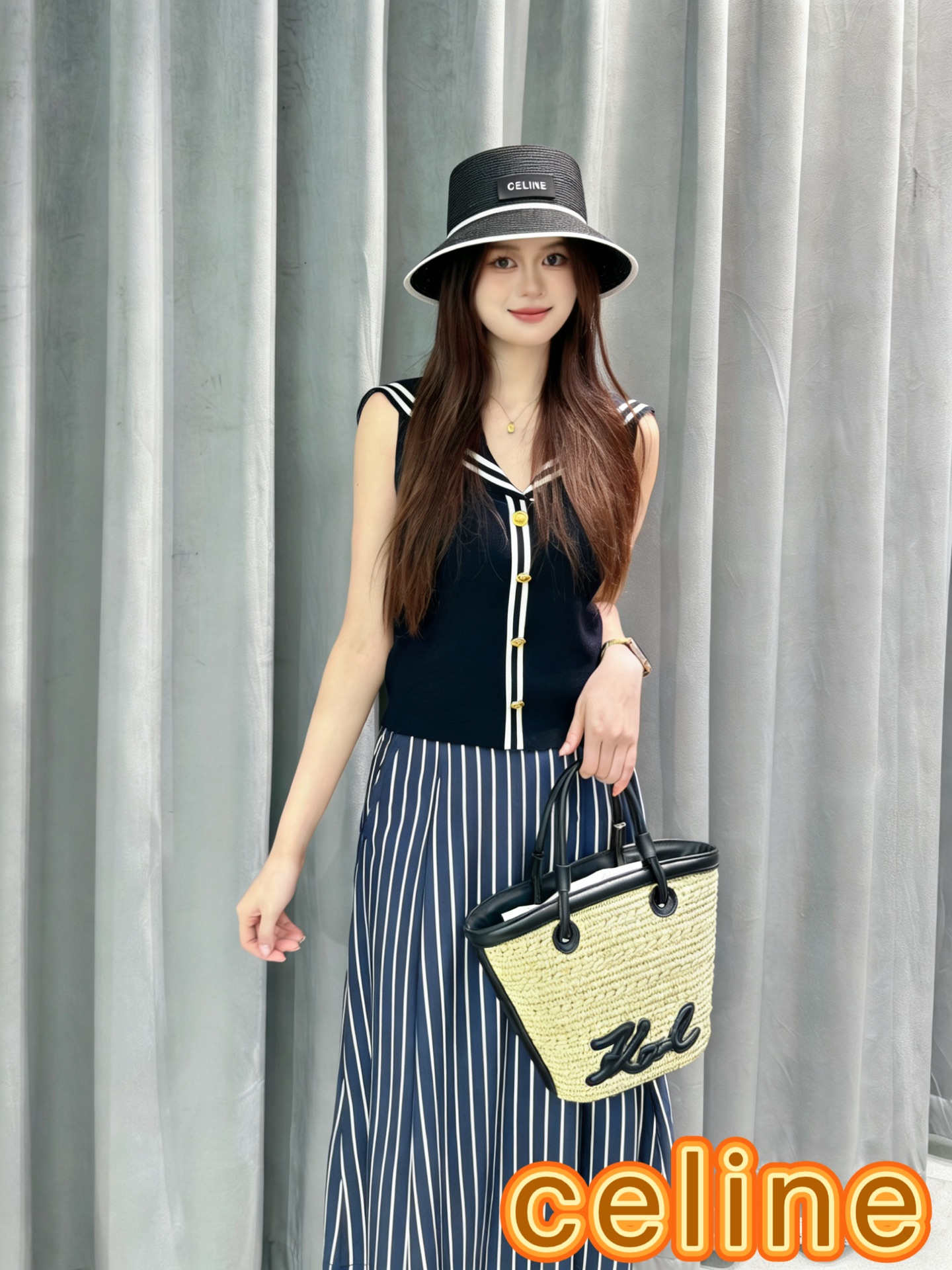 NO:765135,Celine summer straw breathable flat top bucket hat for women Japanese lady style belt buckle fashion sunshade shaped hat hat straw hat fisherman hat baseball cap, hat, celine, espadrilles, espadrilles, hats19860909Celine夏季草编透气平顶水桶帽女士日系名媛风皮带扣时尚遮阳灯罩形帽子 帽子草帽渔夫帽棒球帽,帽子,celine,espadrilles,espadrilles,hats,hat