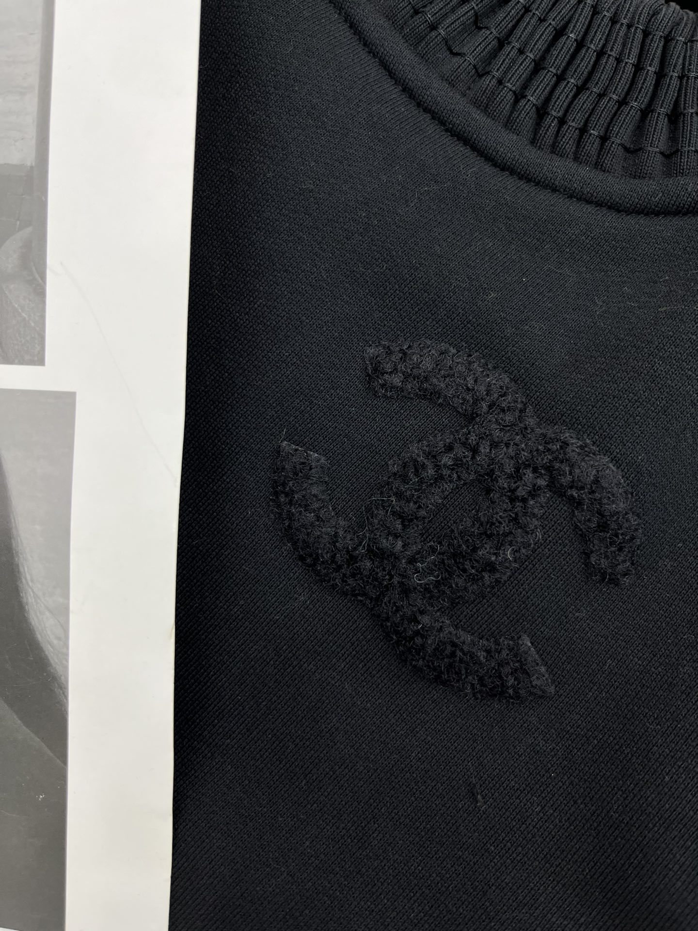 4/爆款现货原单品质Chane*2024新品泰迪绒拼接卫衣定制YB原生全棉材质内里抓绒质感十足圆领卫衣裁