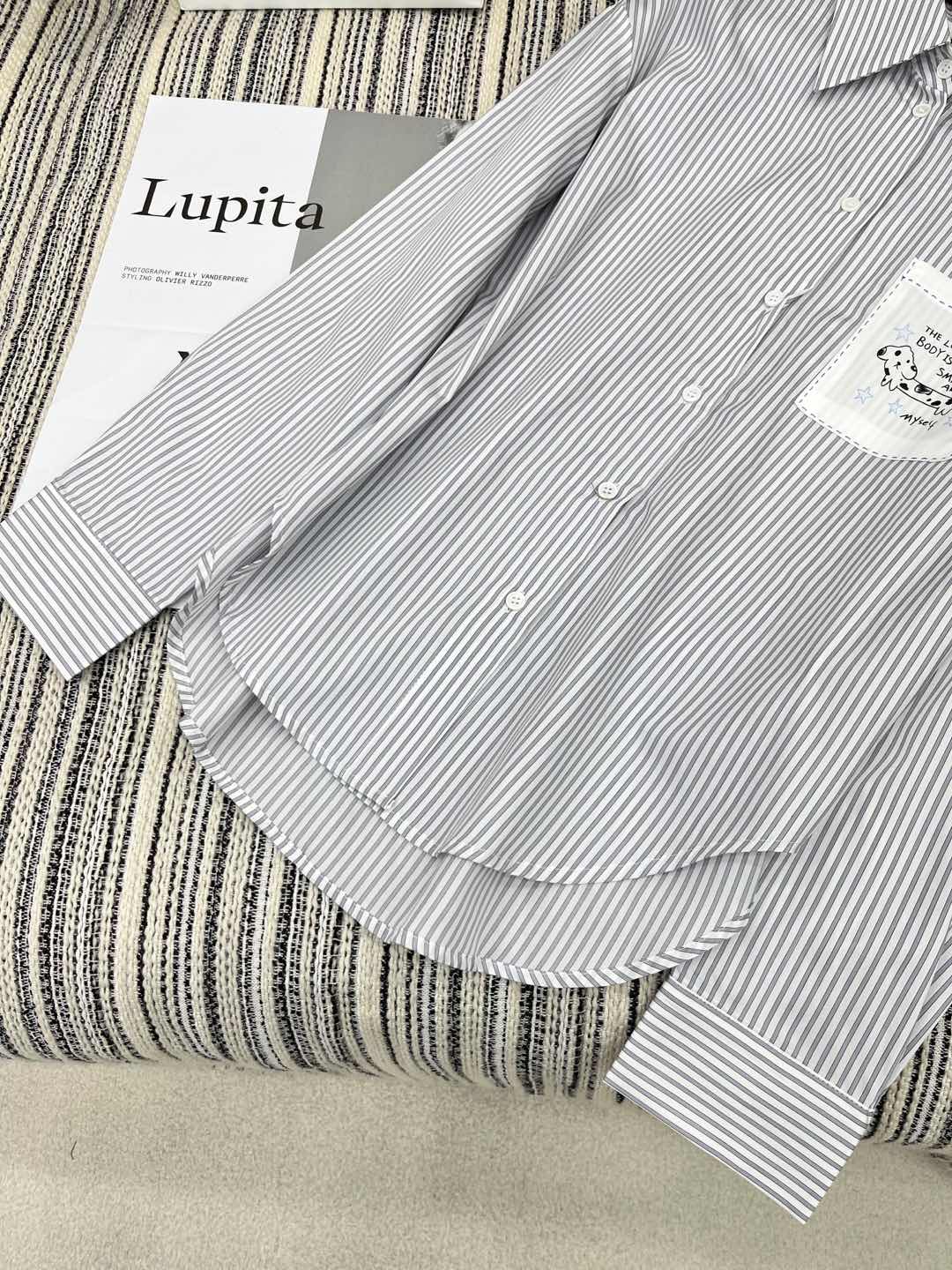 High-End Women’s Clothing: New Cartoon Striped Shirt with Classic Design - 图片 4