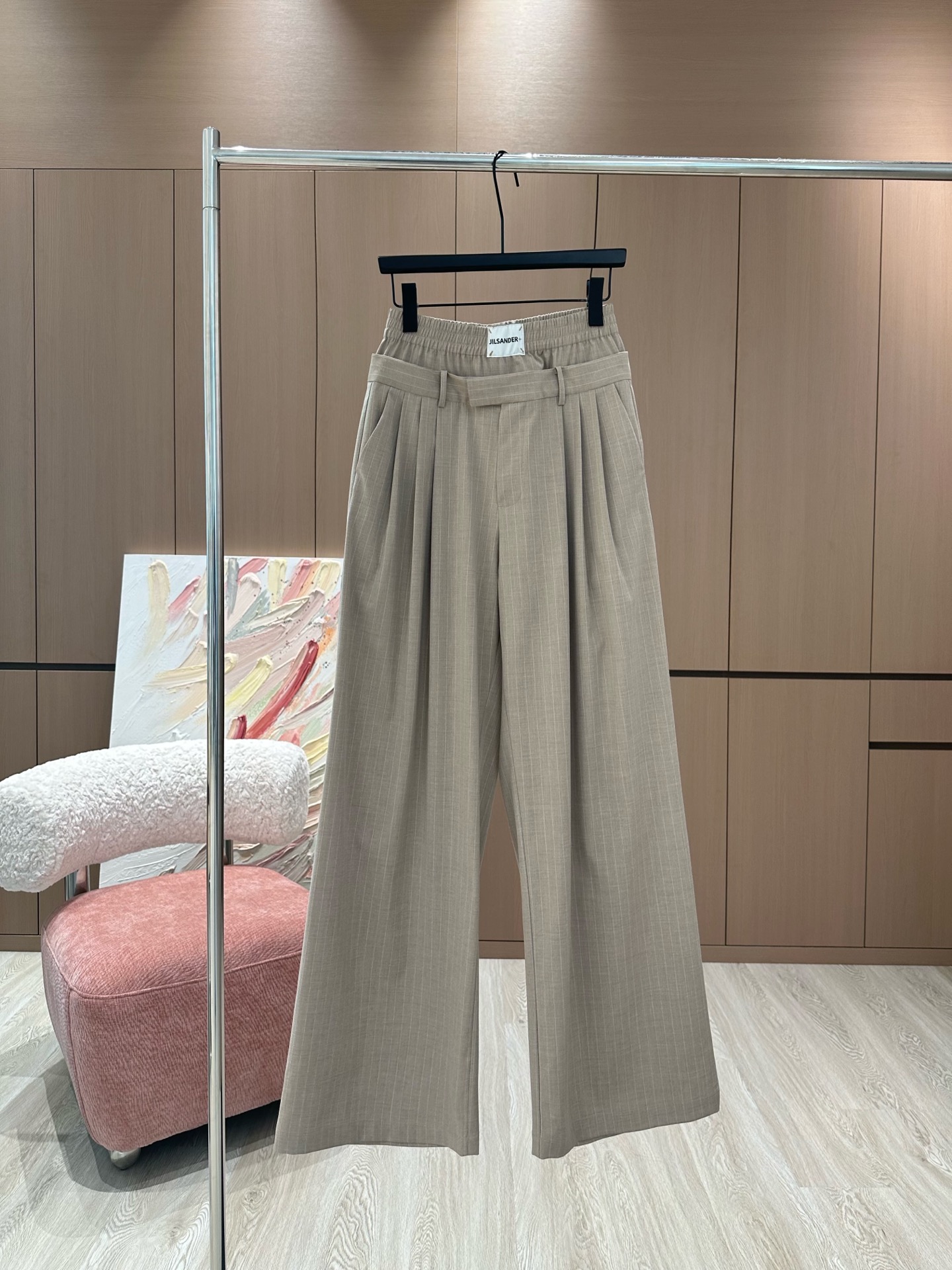 High Quality Women’s Clothes Set: Leisure Pants with Long Legs, Curry Gray, Sizes S-L - 图片 4