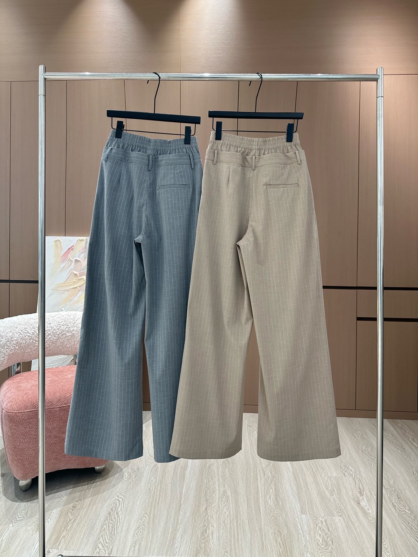 High Quality Women’s Clothes Set: Leisure Pants with Long Legs, Curry Gray, Sizes S-L - 图片 2