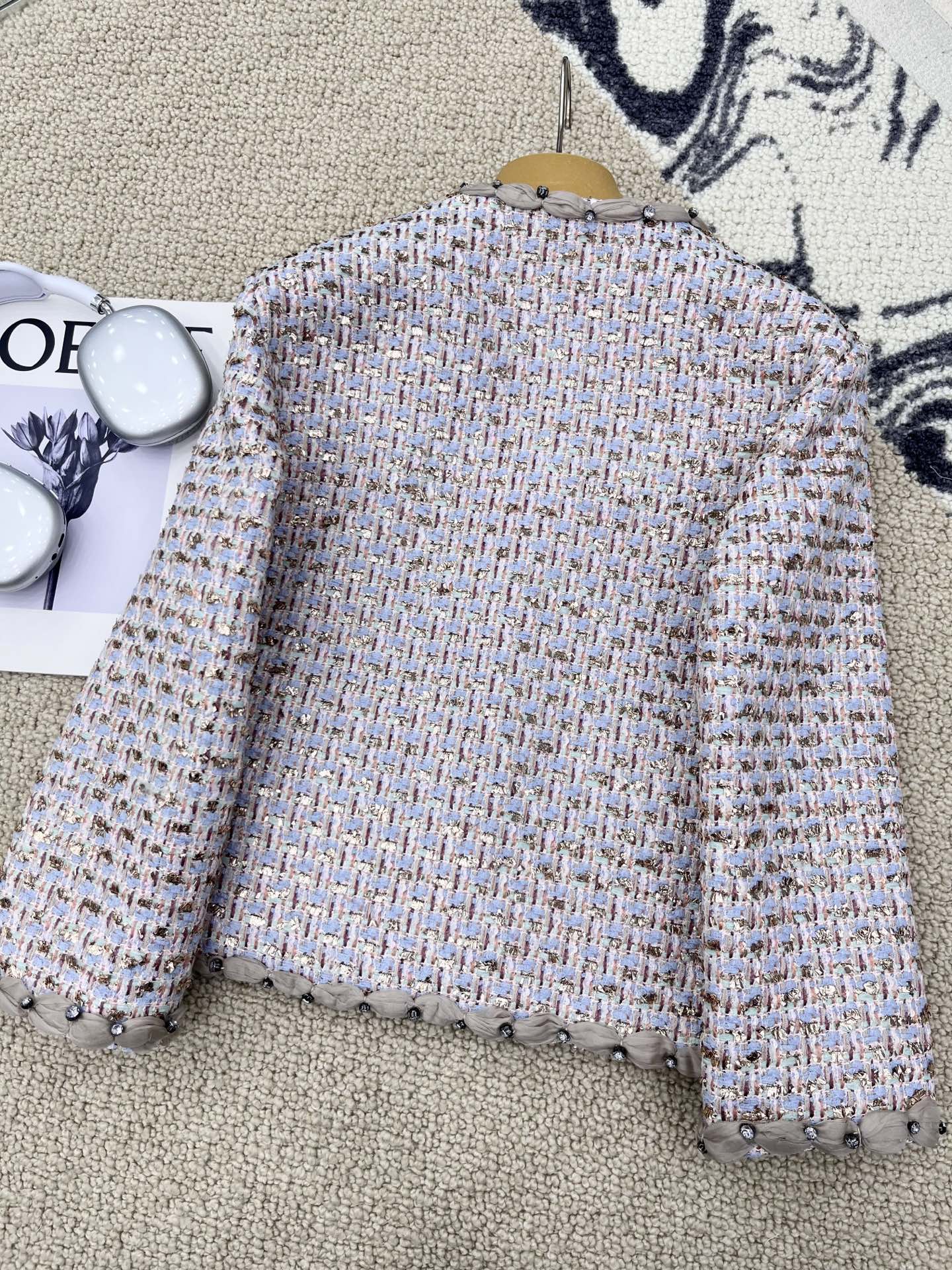 🛒𝐍𝐄𝐖 · 𝟐𝟎𝟐5/爆款现货【原版定制】Valentin*｜2025新品编织粗花呢圆领外套｜半裙定制