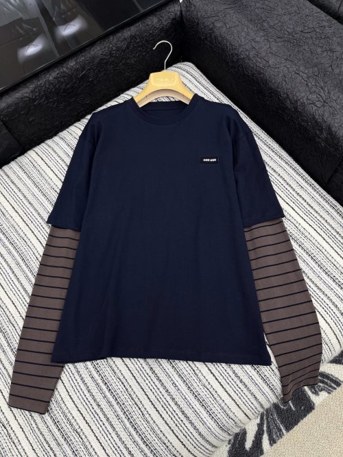 Miu Miu Two-Piece Striped Long Sleeve T-Shirt - Stylish Layered Look