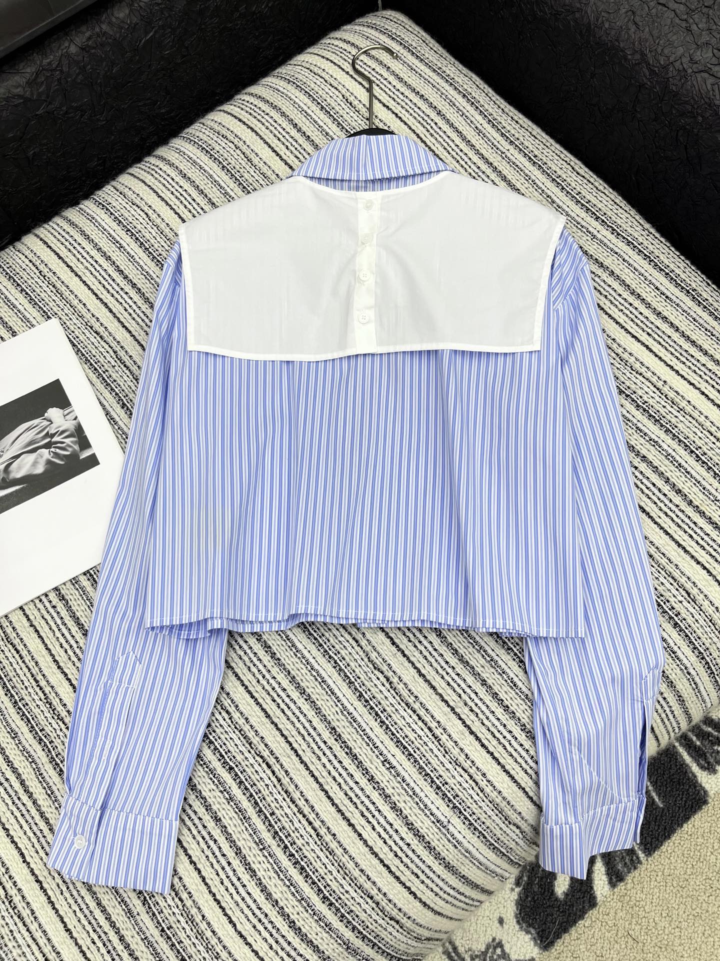 2025 New Embroidered Shawl Shirt for Women in Blue and White, High-Quality Cotton Silk - 图片 8