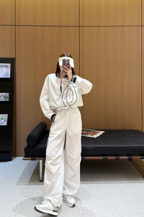 Dior Inspired Women's Vintage Sport Two-Piece Set - White/Blue 1 Dior Inspired Women's Vintage Sport Two-Piece Set - White/Blue