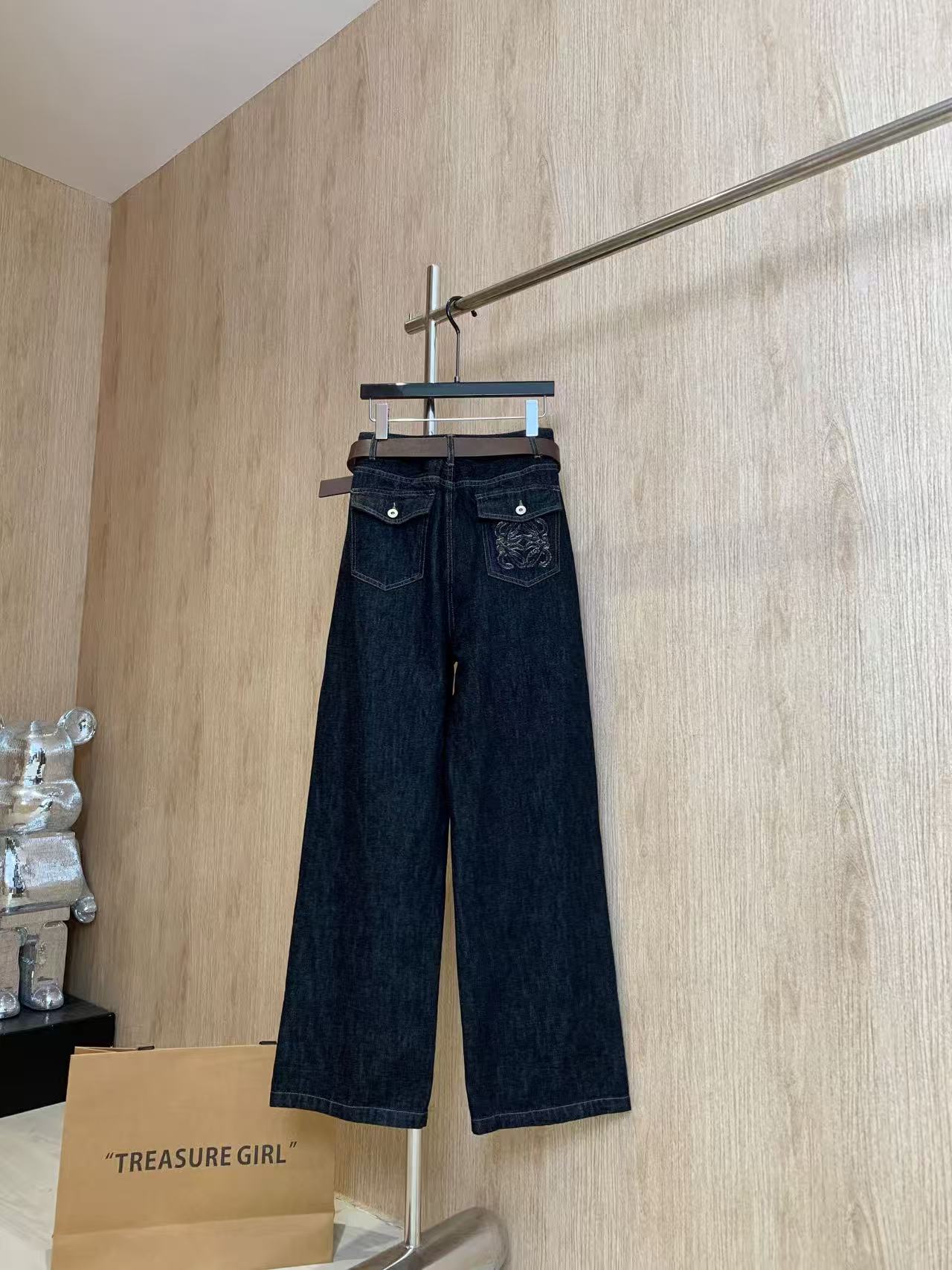 “2025 Female Single-Rate Suit: Customizable Cowboy Material, High Elegance, Deep Blue, S M L” - 图片 6