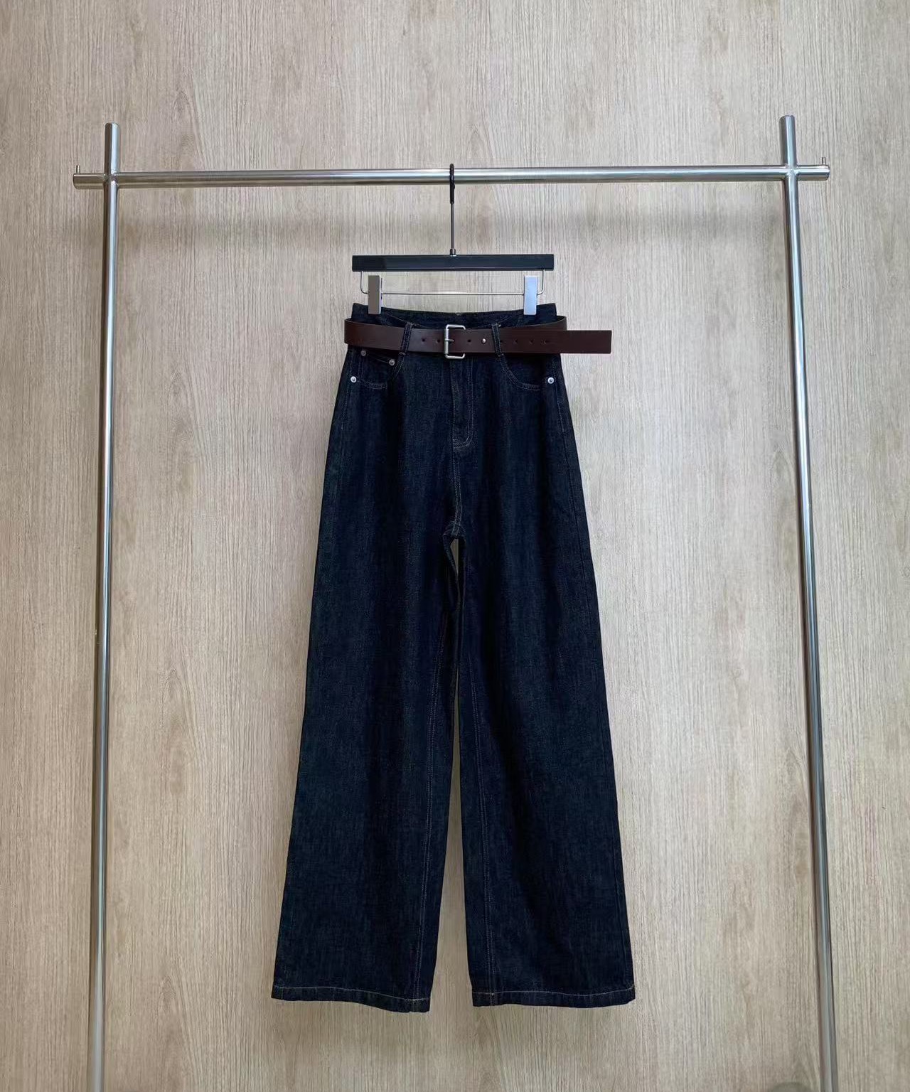 “2025 Female Single-Rate Suit: Customizable Cowboy Material, High Elegance, Deep Blue, S M L”