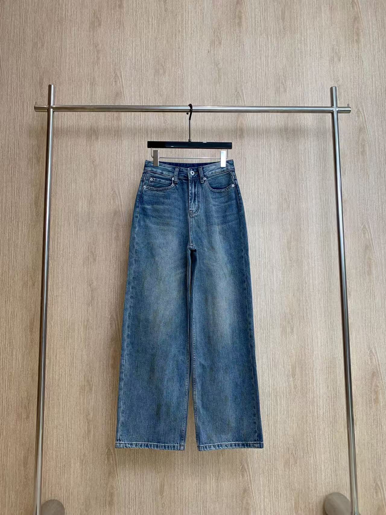 Jean Brodé Coupe Droite Lое*, Collection 2025, Bleu, Denim YB