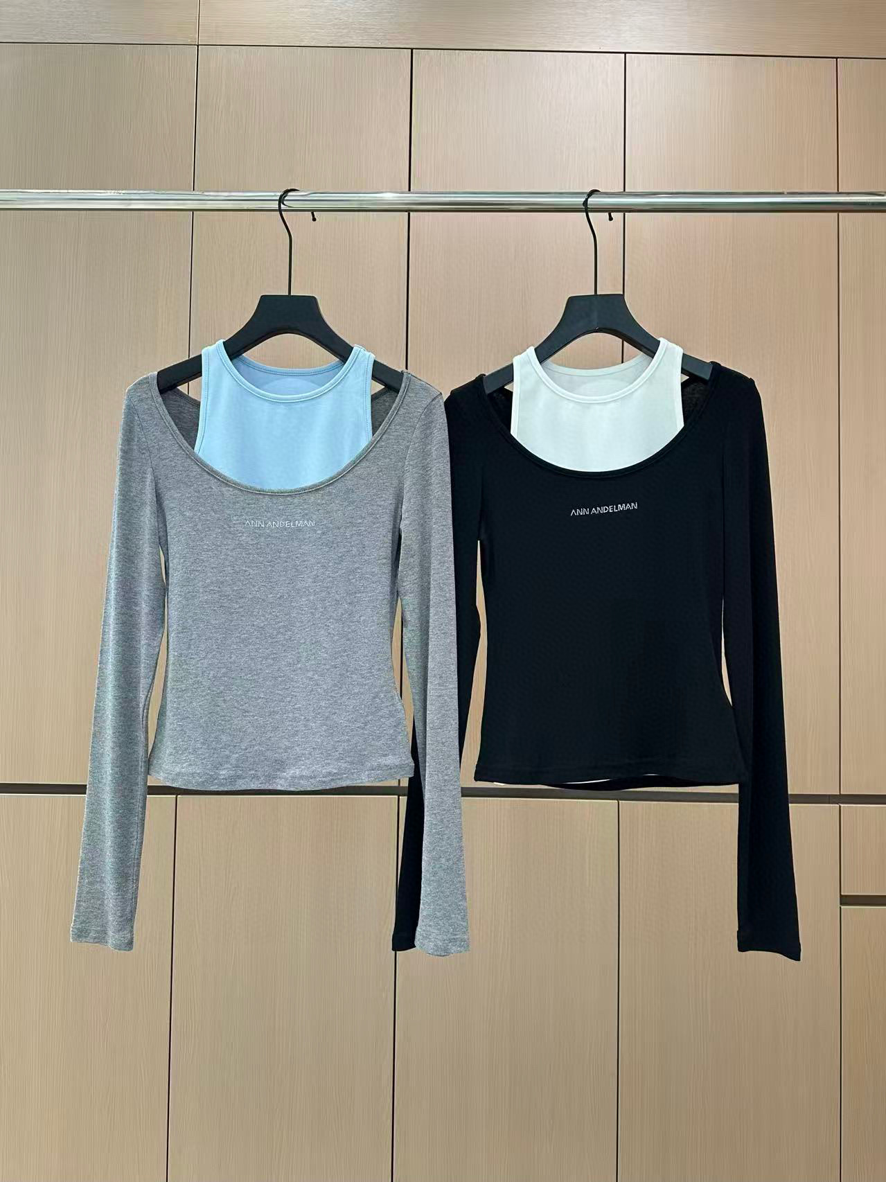 🛒𝐍𝐄𝐖 · 𝟐𝟎𝟐5/爆款现货设计师原创｜2025新款撞色两件套天丝打底衫云感舒适的系列！上身的触感谁