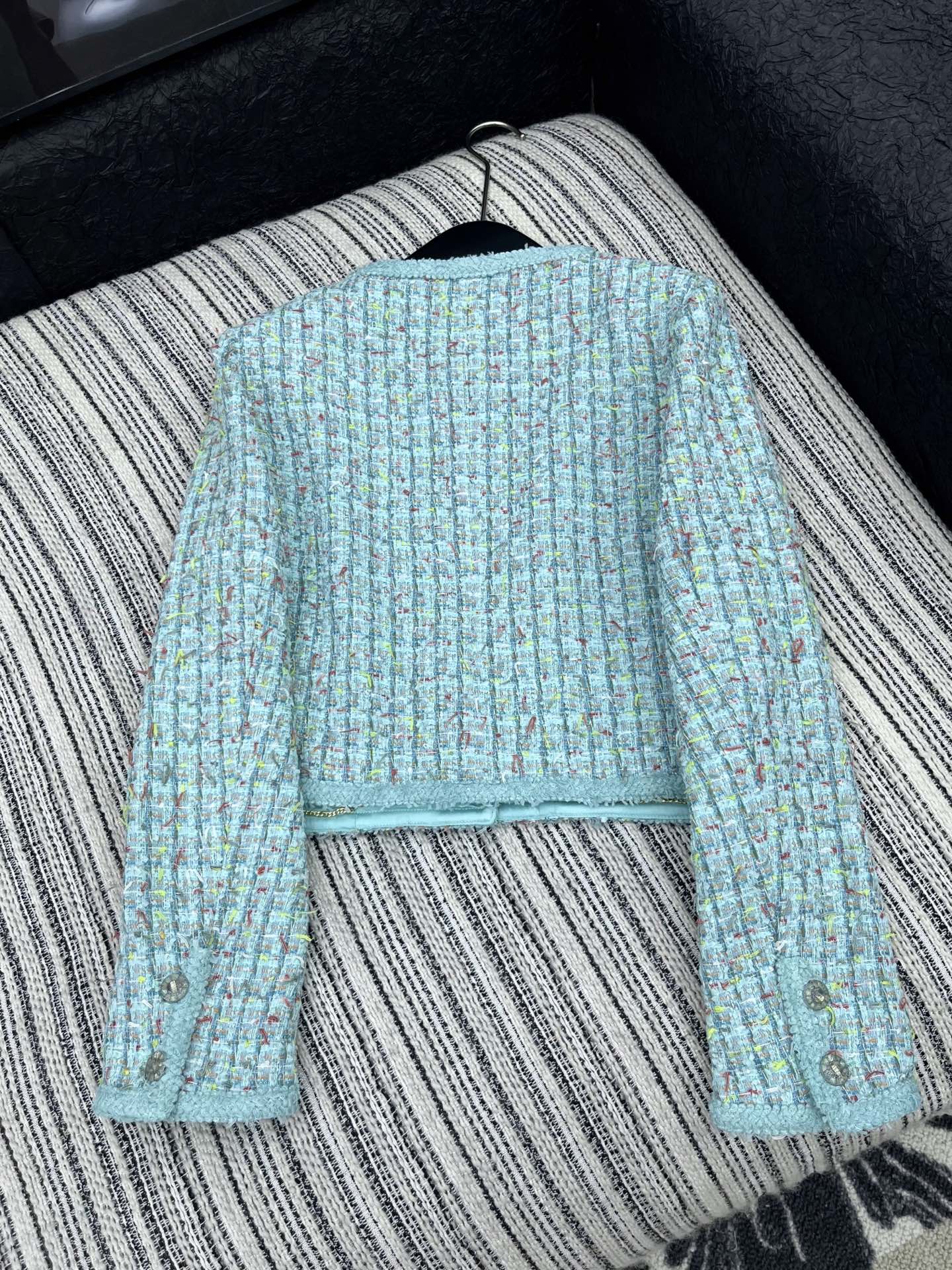 🛒𝐍𝐄𝐖 · 𝟐𝟎𝟐5/爆款现货【原版定制】Chane*｜2025新品花边编织粗花呢圆领外套定制YB进口