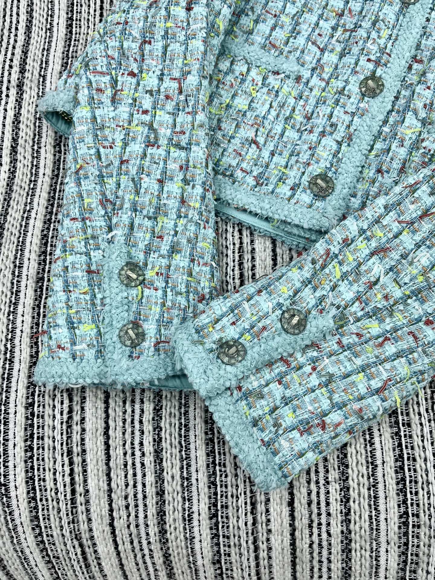 🛒𝐍𝐄𝐖 · 𝟐𝟎𝟐5/爆款现货【原版定制】Chane*｜2025新品花边编织粗花呢圆领外套定制YB进口