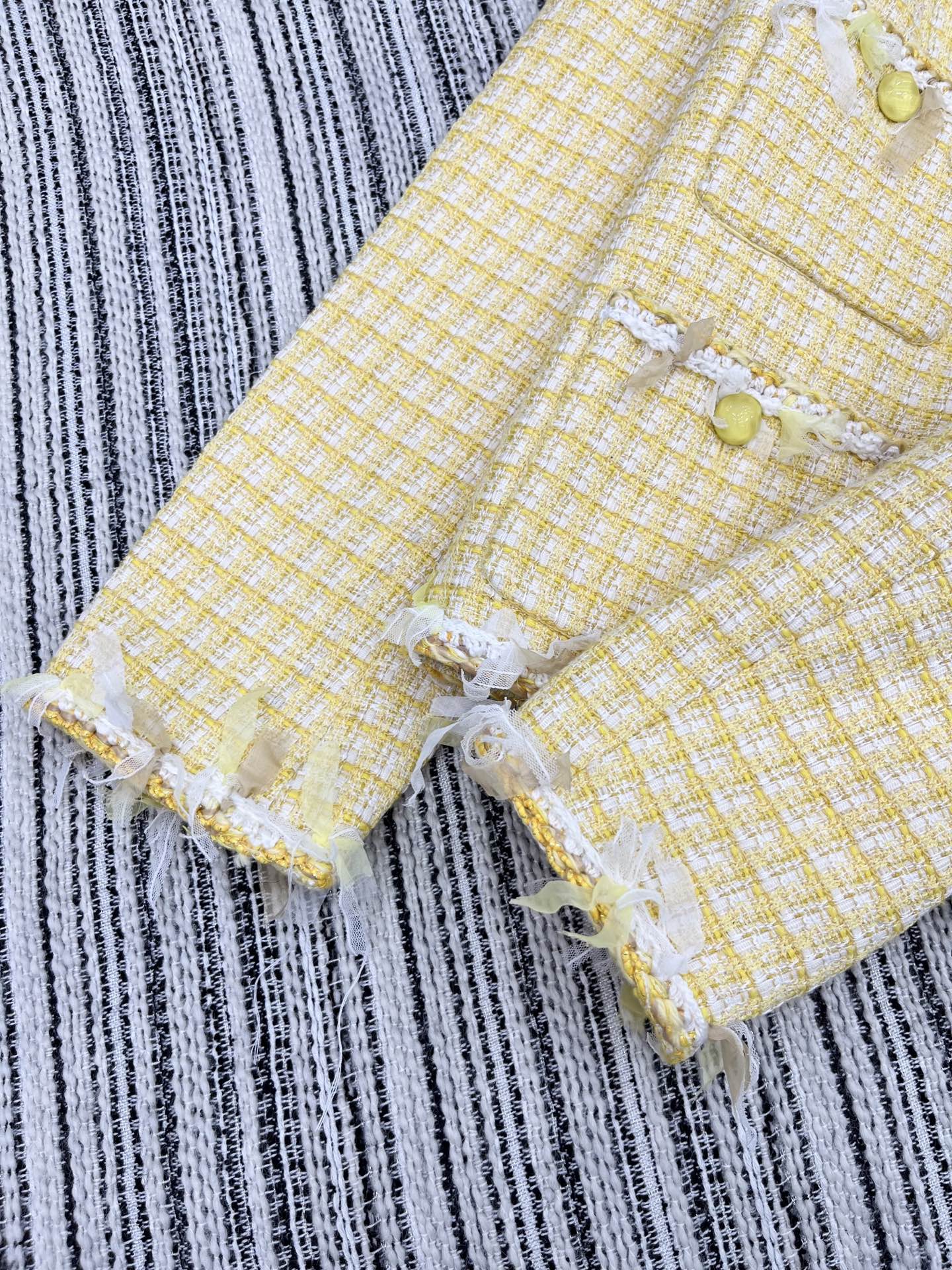 🛒𝐍𝐄𝐖 · 𝟐𝟎𝟐5/爆款现货【原版定制】Chane*｜2025新品花边编织粗花呢圆领外套定制YB进口