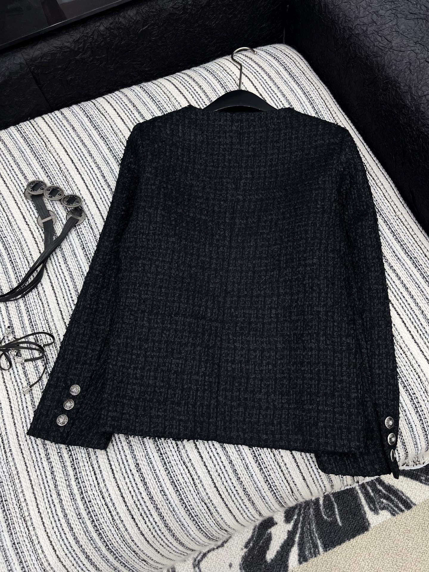 🛒𝐍𝐄𝐖 · 𝟐𝟎𝟐5/爆款现货【原版定制】Chane*｜2025新品腰带粗花呢圆领外套定制YB进口材质