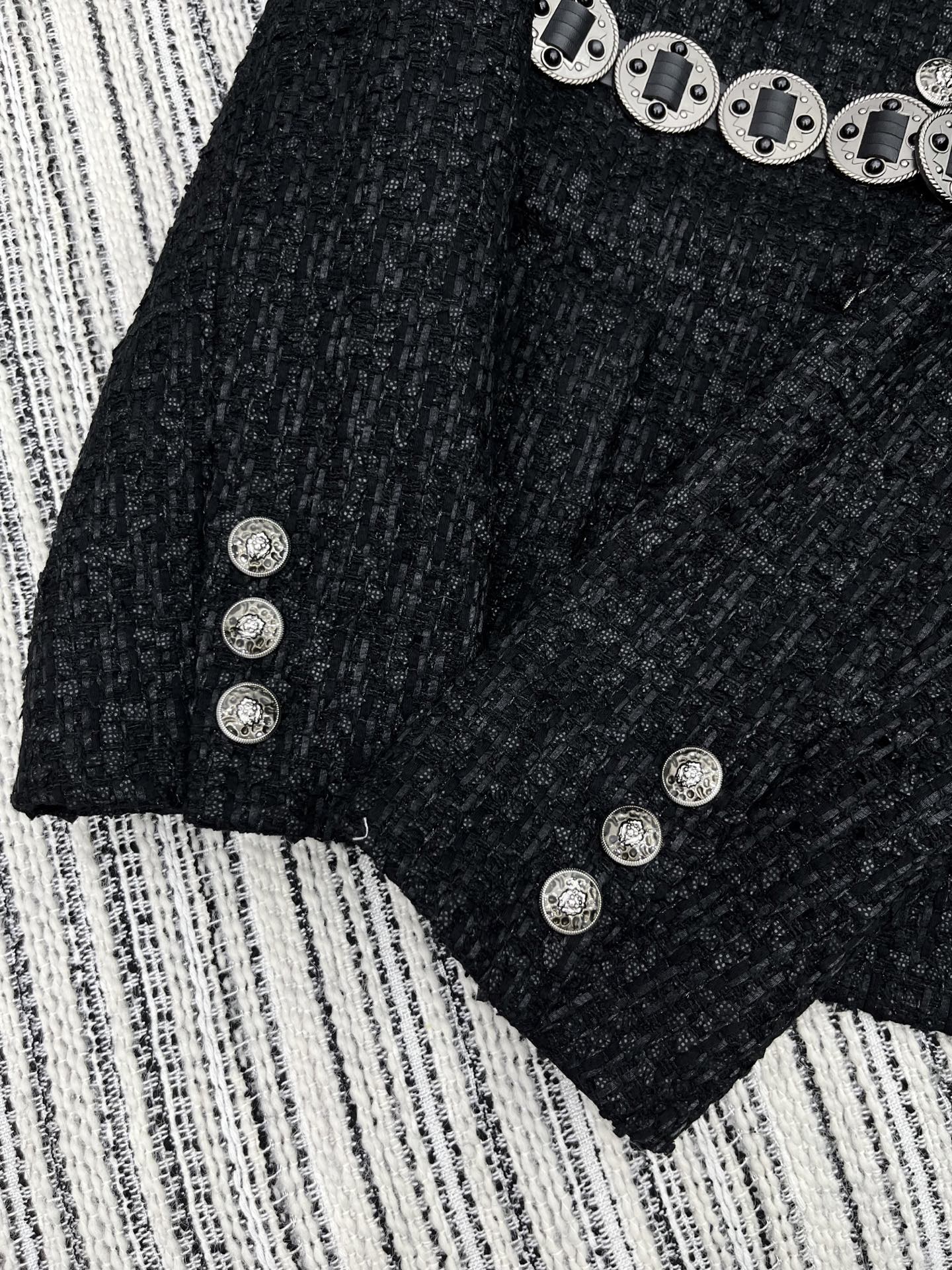 🛒𝐍𝐄𝐖 · 𝟐𝟎𝟐5/爆款现货【原版定制】Chane*｜2025新品腰带粗花呢圆领外套定制YB进口材质