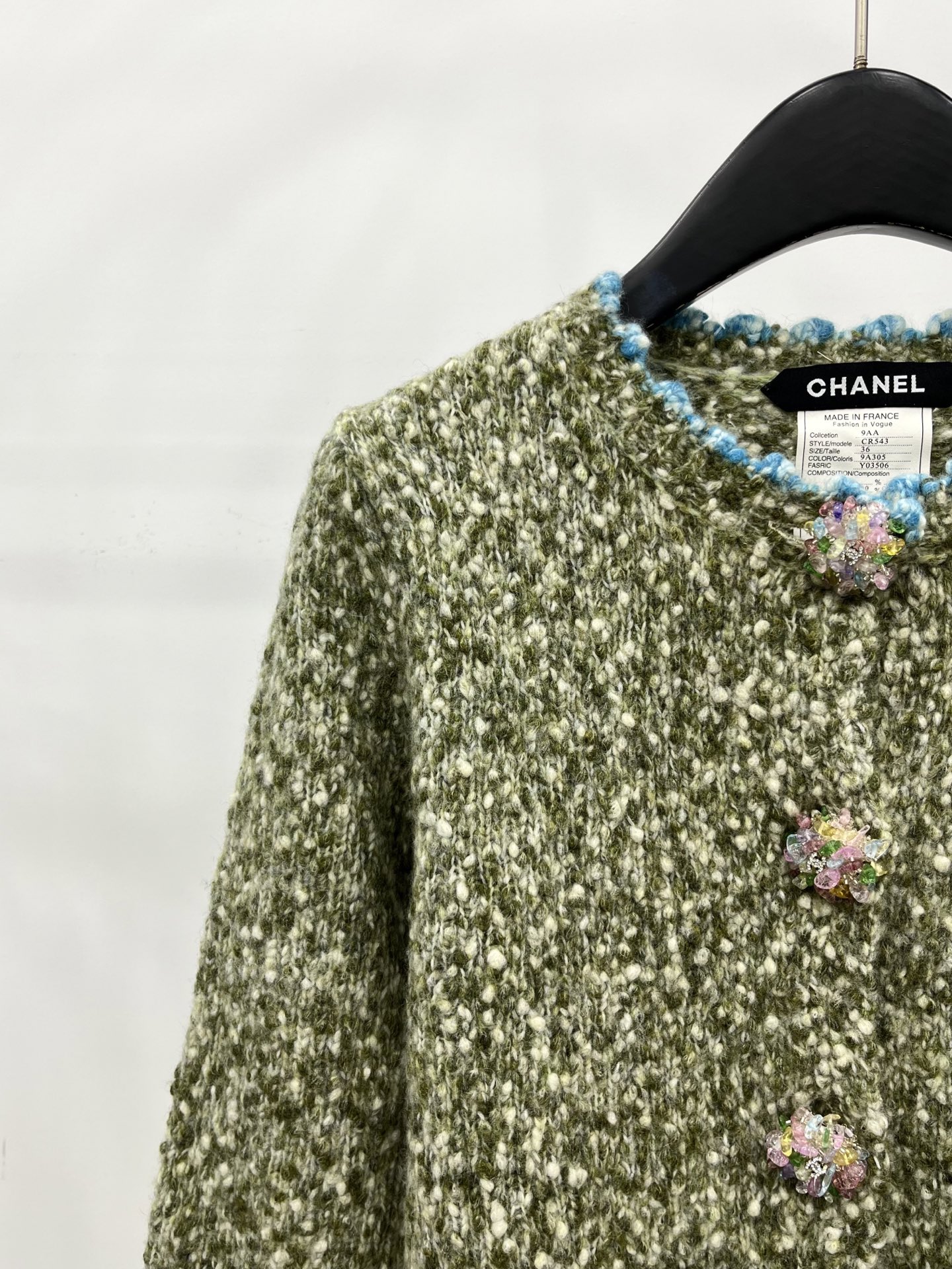 🛒𝐍𝐄𝐖 · 𝟐𝟎𝟐5/爆款现货原单品质 Chan*｜25中古系列重工手工大钻扣圆领外套独家订制纱线 ，