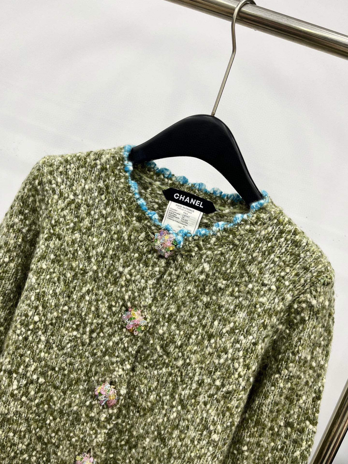 🛒𝐍𝐄𝐖 · 𝟐𝟎𝟐5/爆款现货原单品质 Chan*｜25中古系列重工手工大钻扣圆领外套独家订制纱线 ，