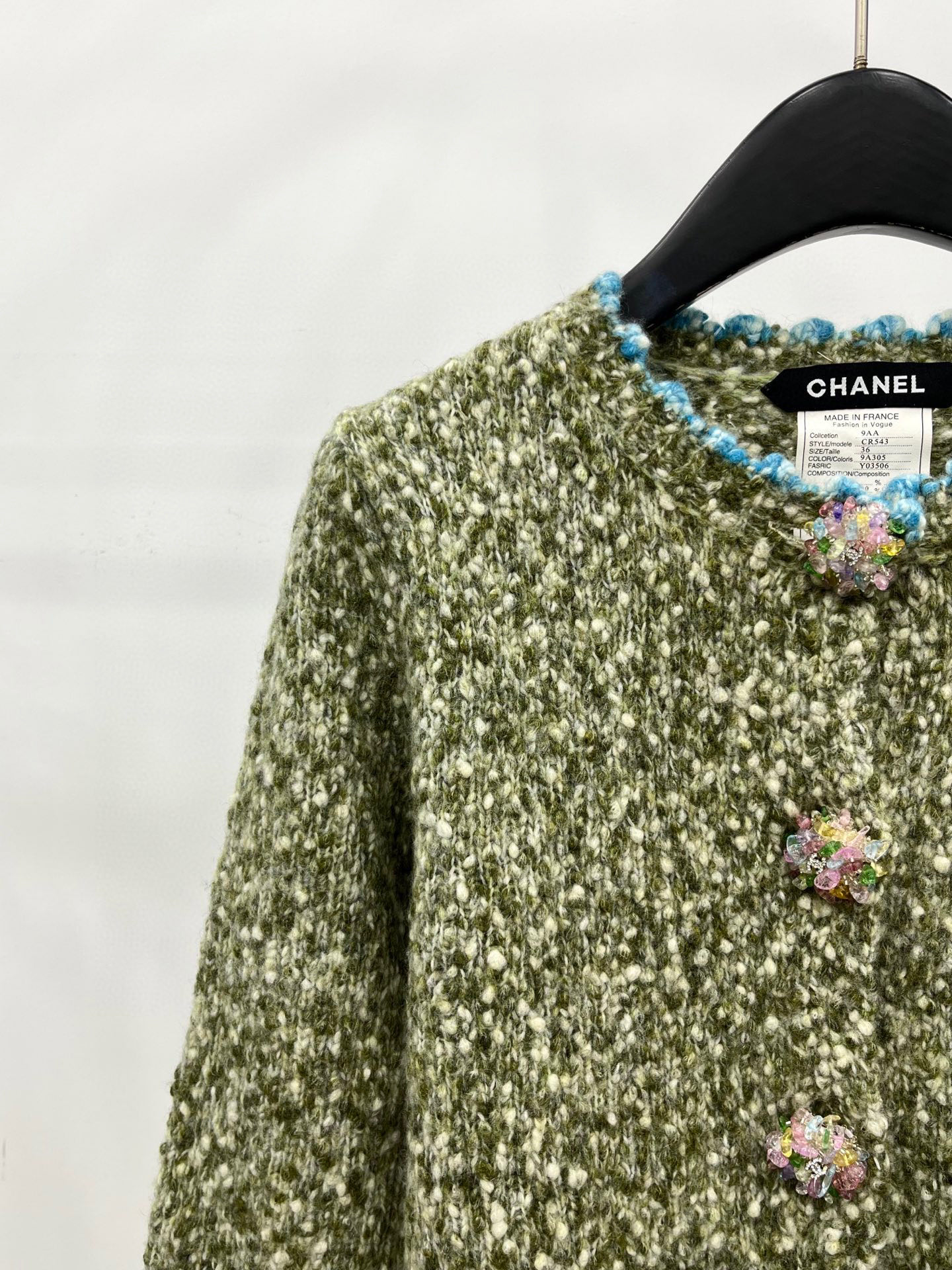 🛒𝐍𝐄𝐖 · 𝟐𝟎𝟐5/爆款现货原单品质 Chan*｜25中古系列重工手工大钻扣圆领外套独家订制纱线 ，