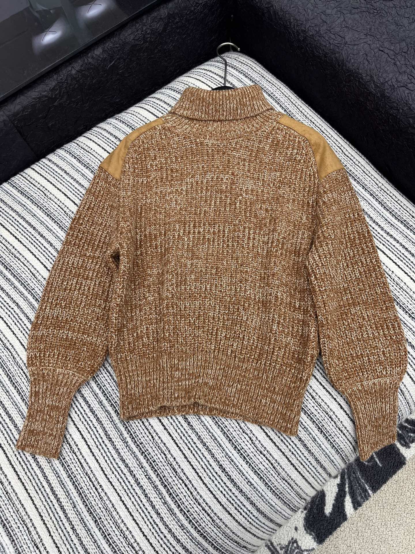 🛒𝐍𝐄𝐖 · 𝟐𝟎𝟐5/爆款现货原单品质 Lp｜25新品拼皮针织衫精致常规版型，同色系拼接，定制重工粗针