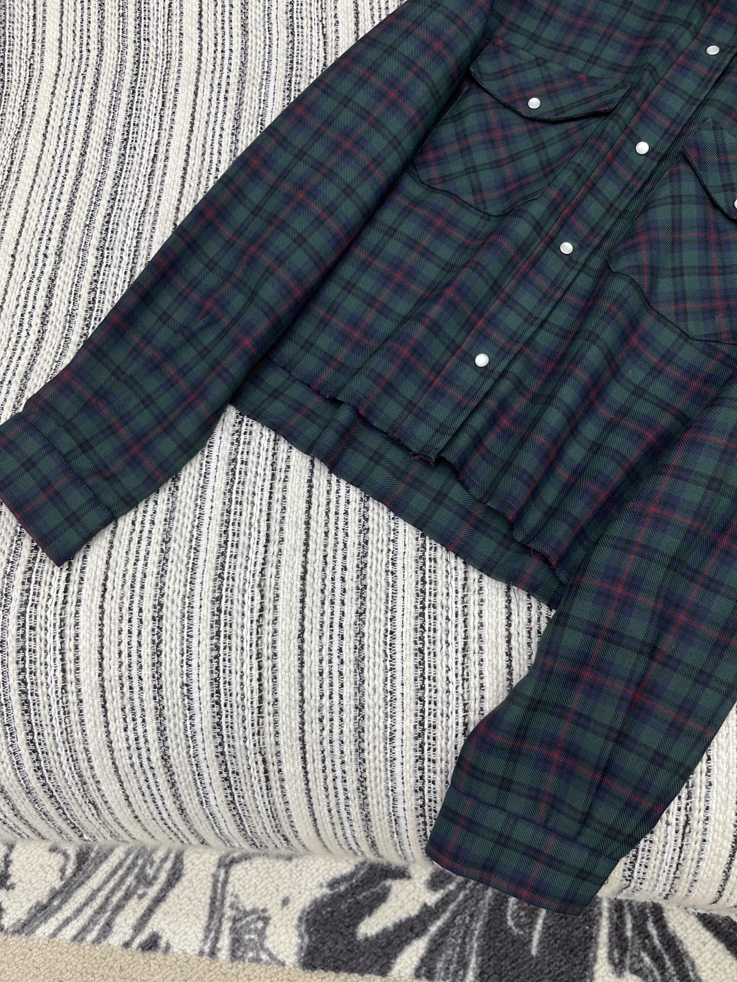 🛒𝐍𝐄𝐖 · 𝟐𝟎𝟐5/爆款现货【原版定制】 Miu Mi *｜2025秋冬格纹翻领刺绣衬衫定制YB材质