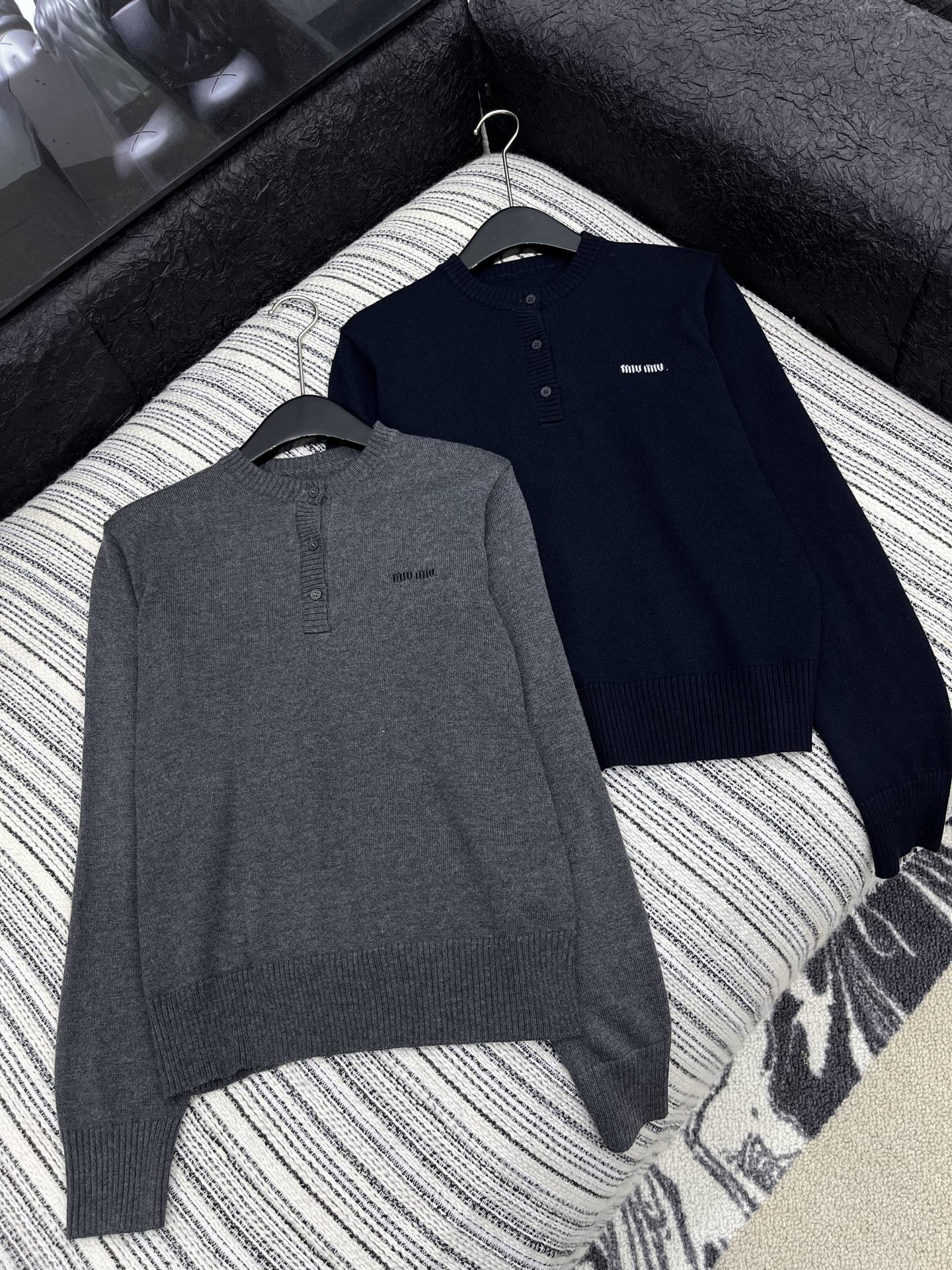 Miu Miu Women's Wool Button-Down Cardigan - Slim Fit, Blue/Gray 4 i1761716265791 6161 0 2