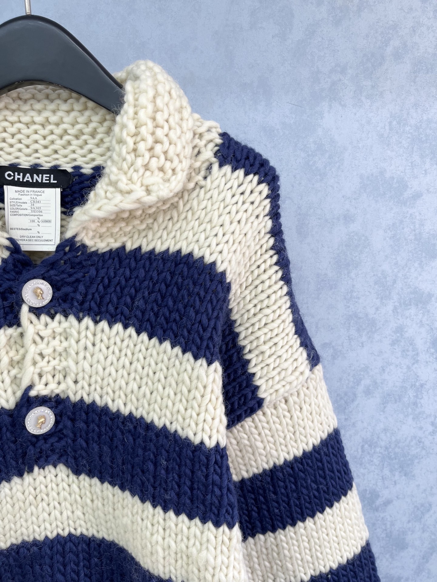 🛒𝐍𝐄𝐖 · 𝟐𝟎𝟐5/爆款现货原单品质 Chan*｜25中古系列粗花混色条纹粗针翻领外套独家订制纱线 