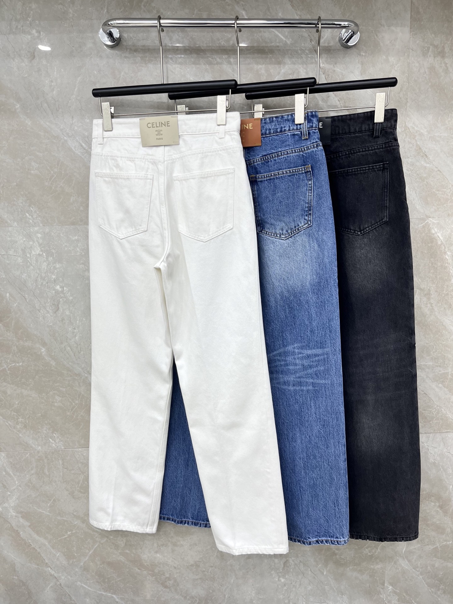 🛒𝐍𝐄𝐖 · 𝟐𝟎𝟐5/爆款现货【原版订制】 Celin*｜25经典排扣式牛仔裤 工艺款 高端设计 进口