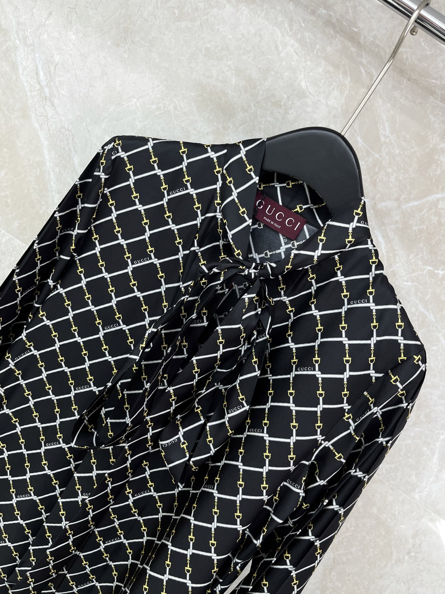 🛒𝐍𝐄𝐖 · 𝟐𝟎𝟐6/爆款现货【原版定制】Gucc*｜2026新品蝴蝶结真丝衬衫连衣裙1:1定制YB印