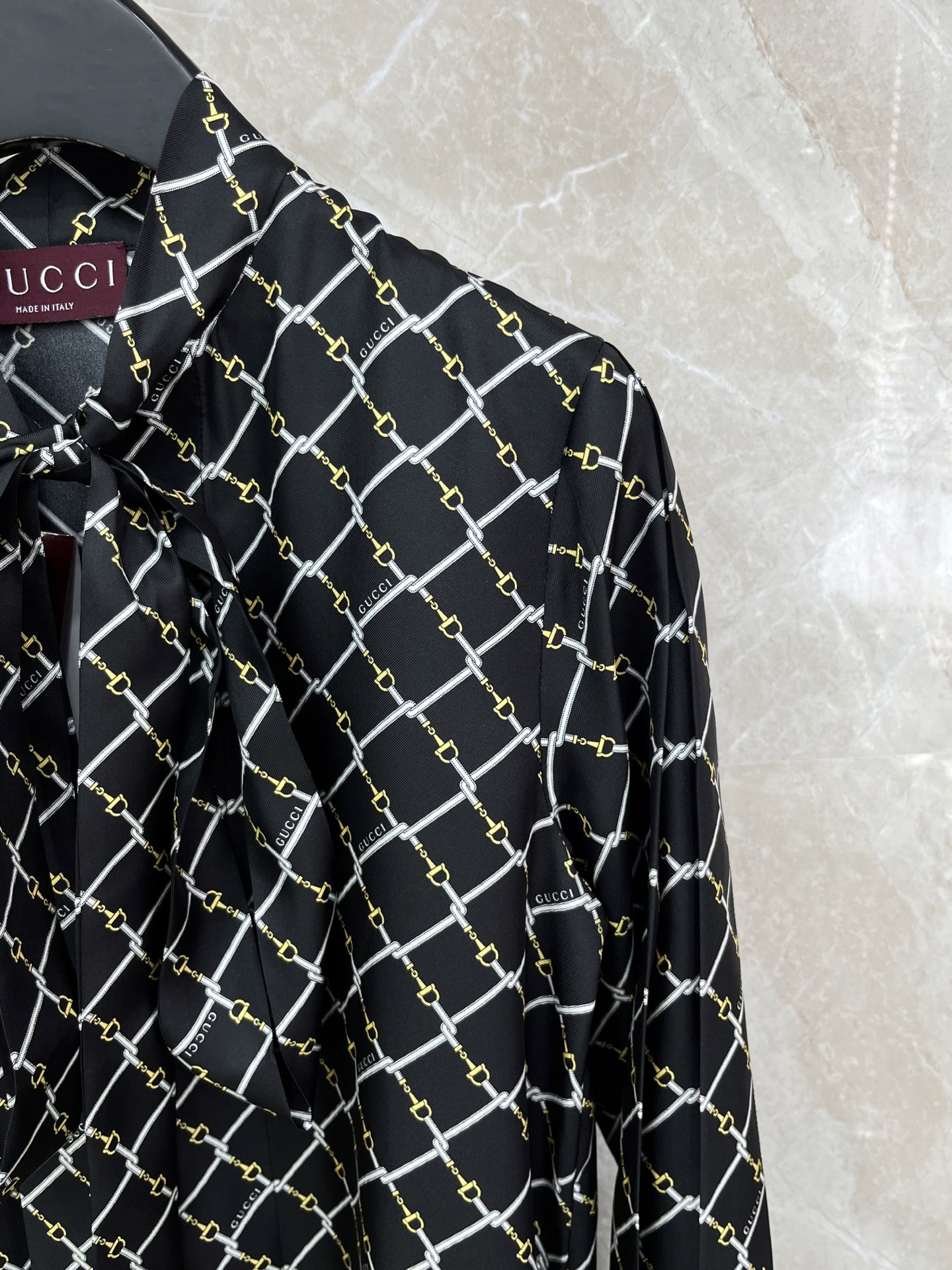 🛒𝐍𝐄𝐖 · 𝟐𝟎𝟐6/爆款现货【原版定制】Gucc*｜2026新品蝴蝶结真丝衬衫连衣裙1:1定制YB印