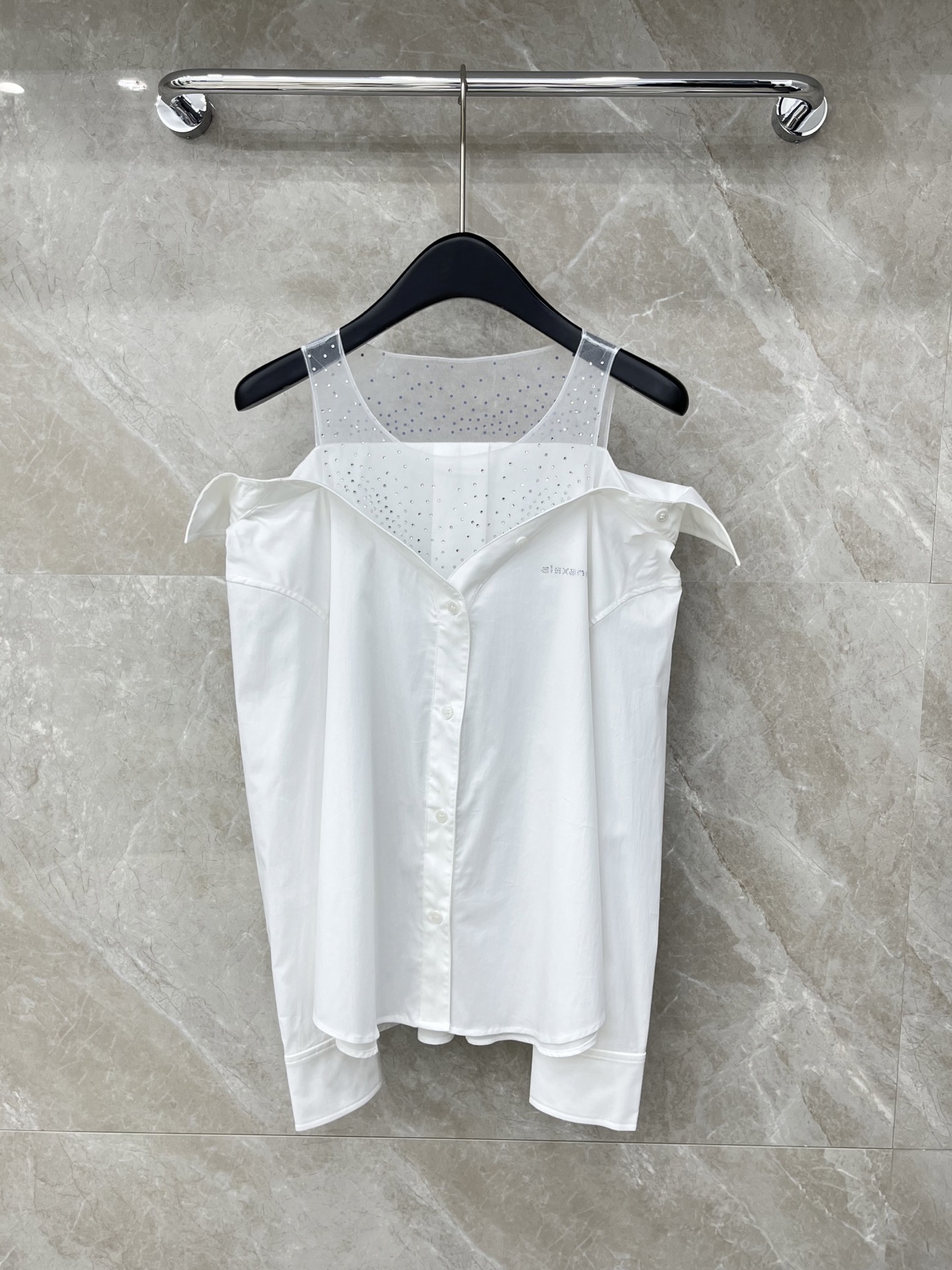 🛒𝐍𝐄𝐖 · 𝟐𝟎𝟐6/爆款现货【早春新款】Alex*｜26新款 重工烫钻假两件长袖衬衫 美式辣妹 它的